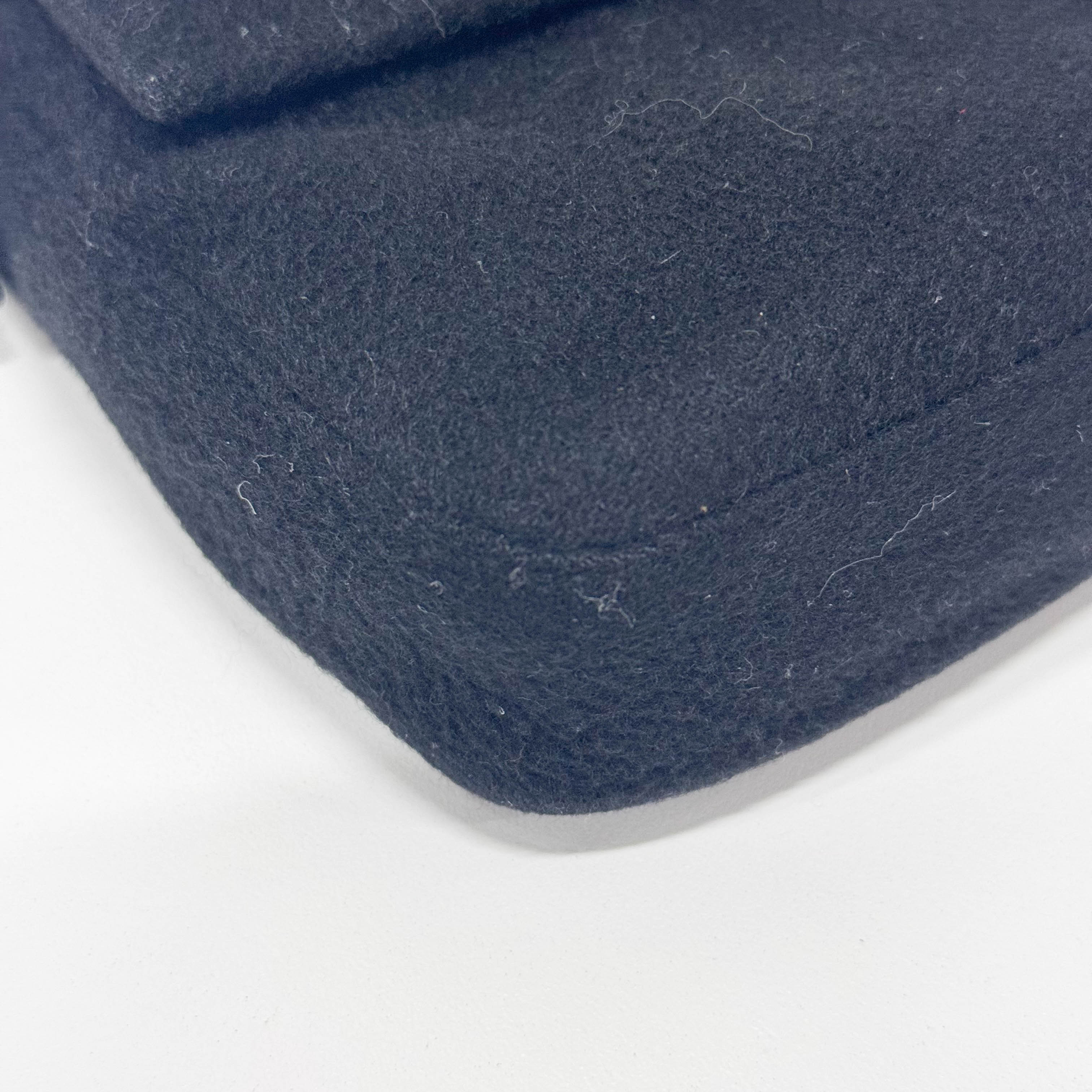 Baguette Wool Black Shoulder Bag