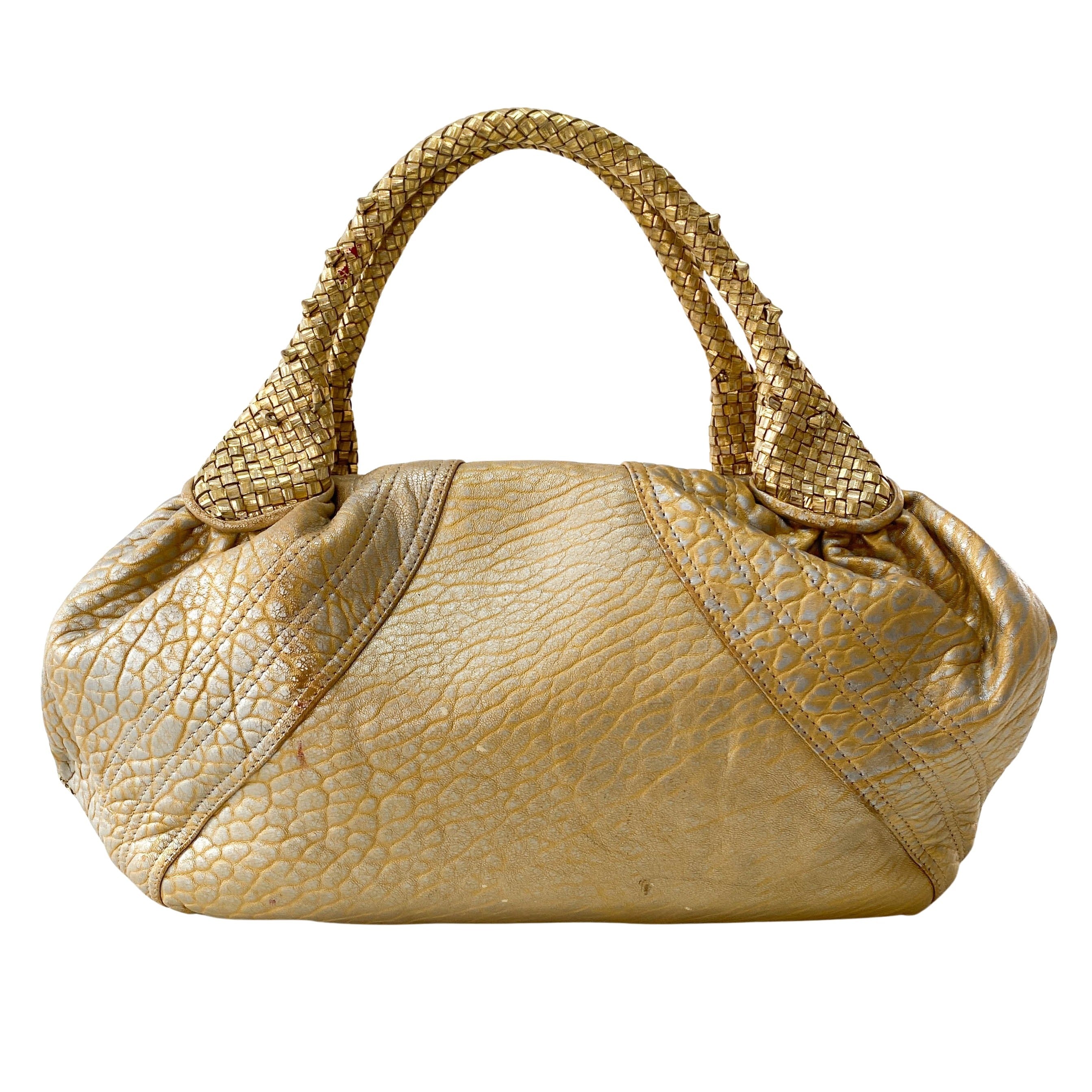 Spy Gold Leather Shoulder Bag