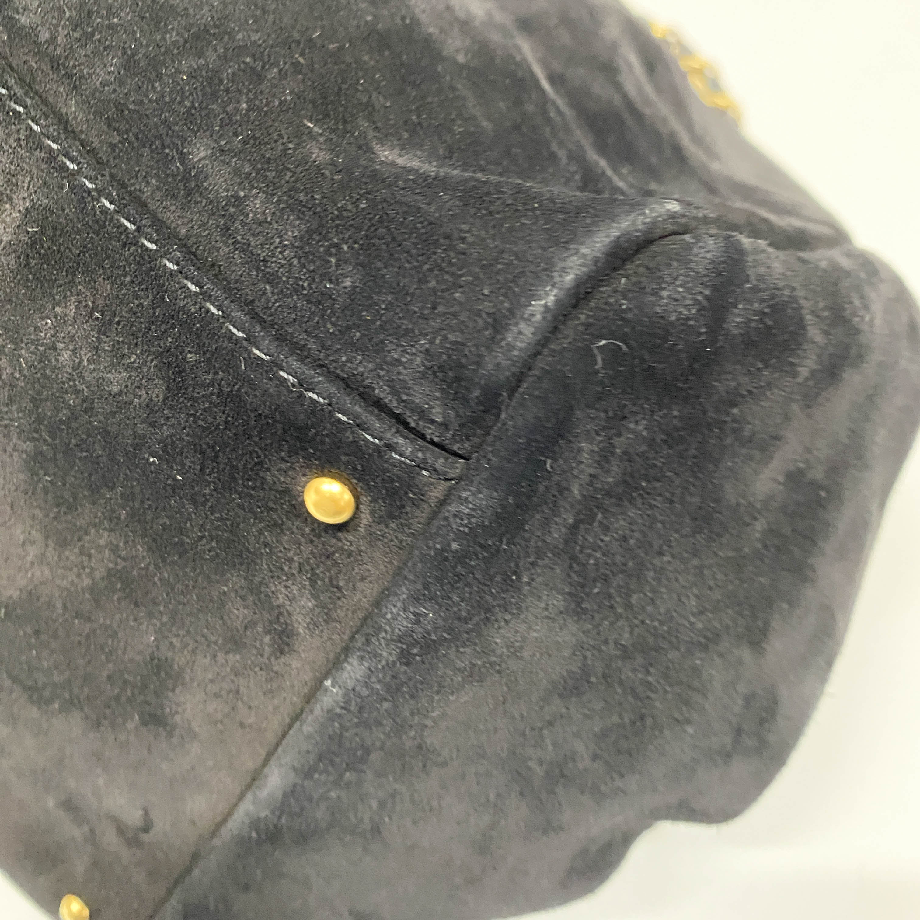 Cabas Black Suede Shoulder Bag