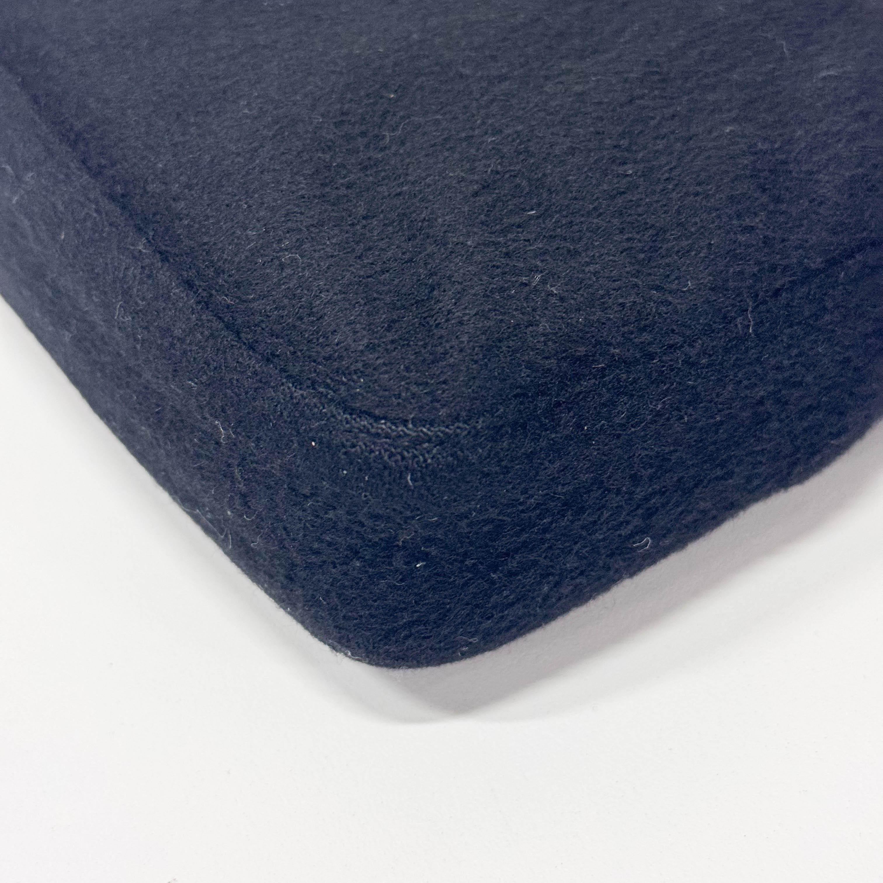 Baguette Wool Black Shoulder Bag