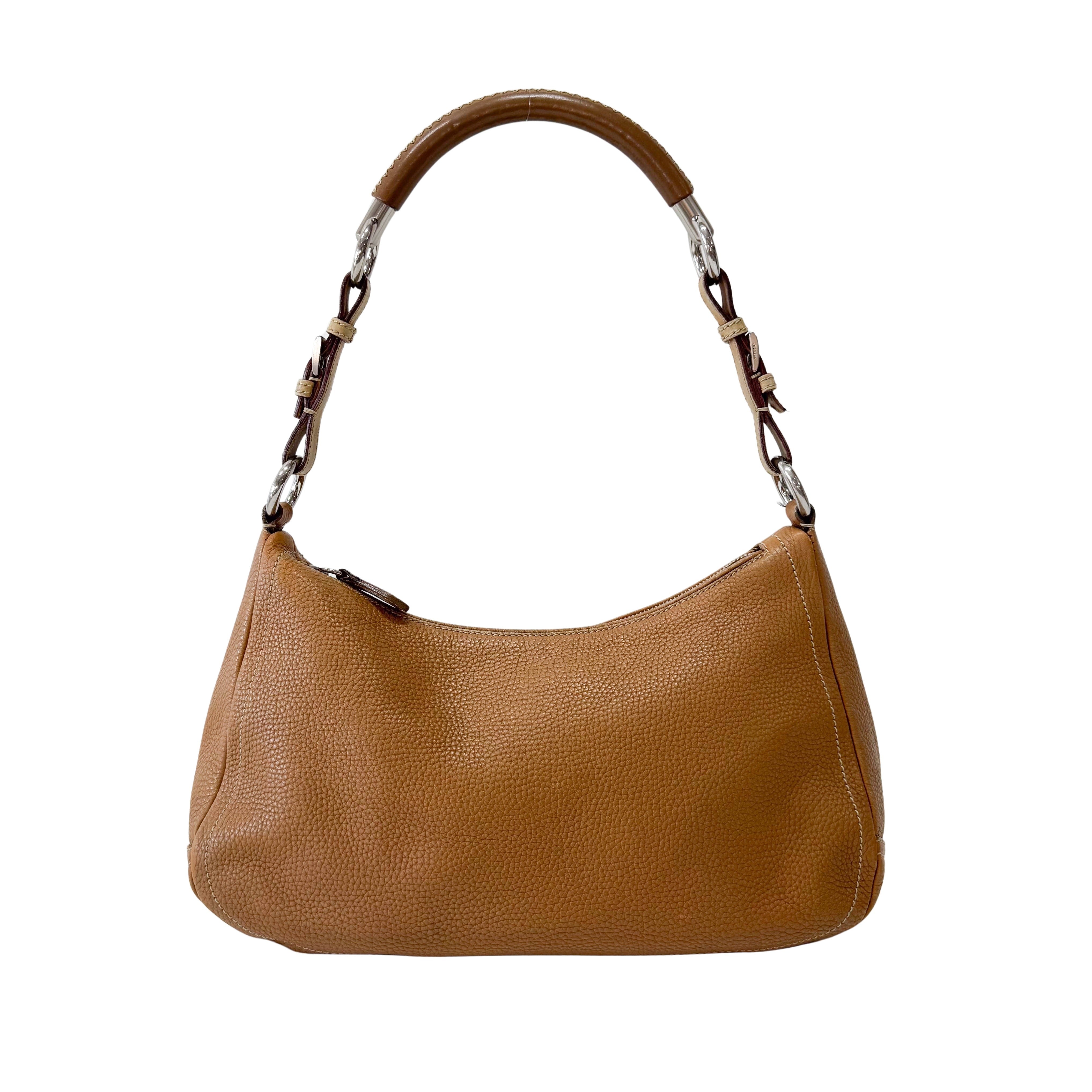 Brown Leather Hobo Shoulder Bag