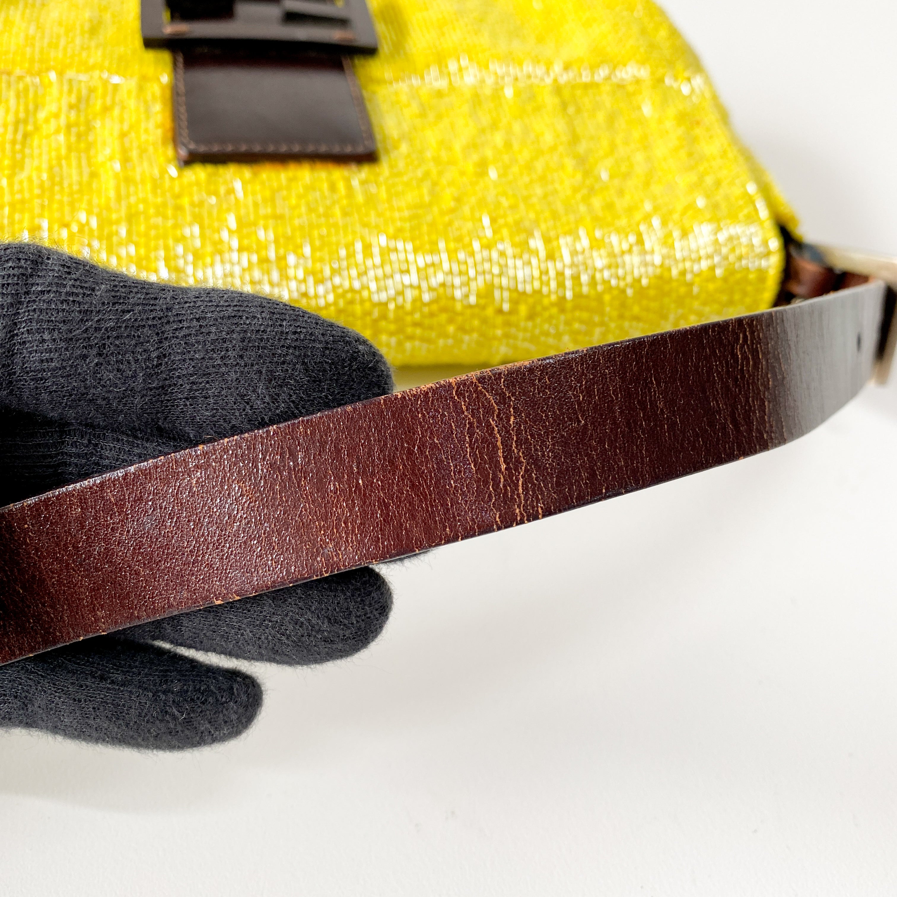 Baguette Yellow Beads Shoulder Bag