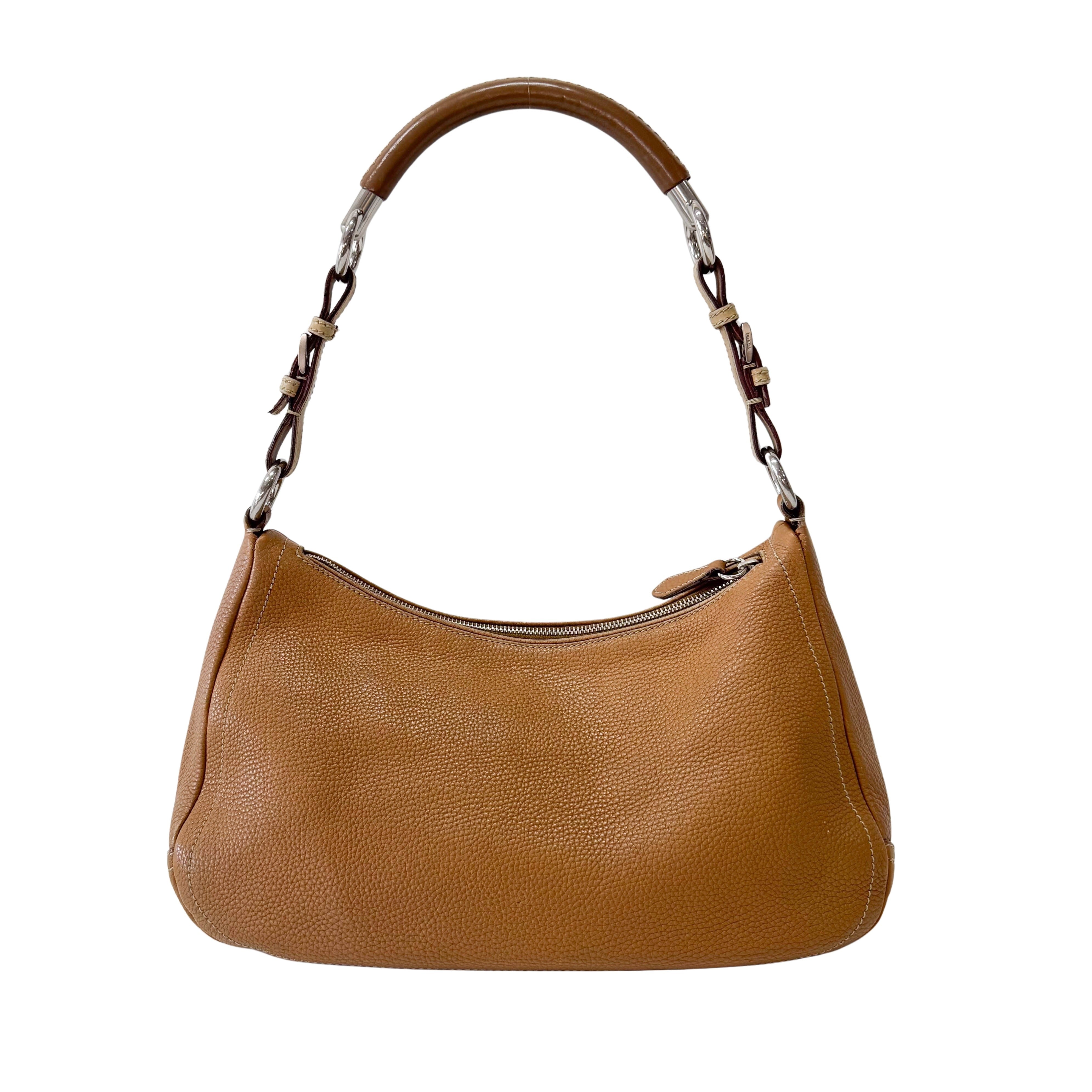 Brown Leather Hobo Shoulder Bag