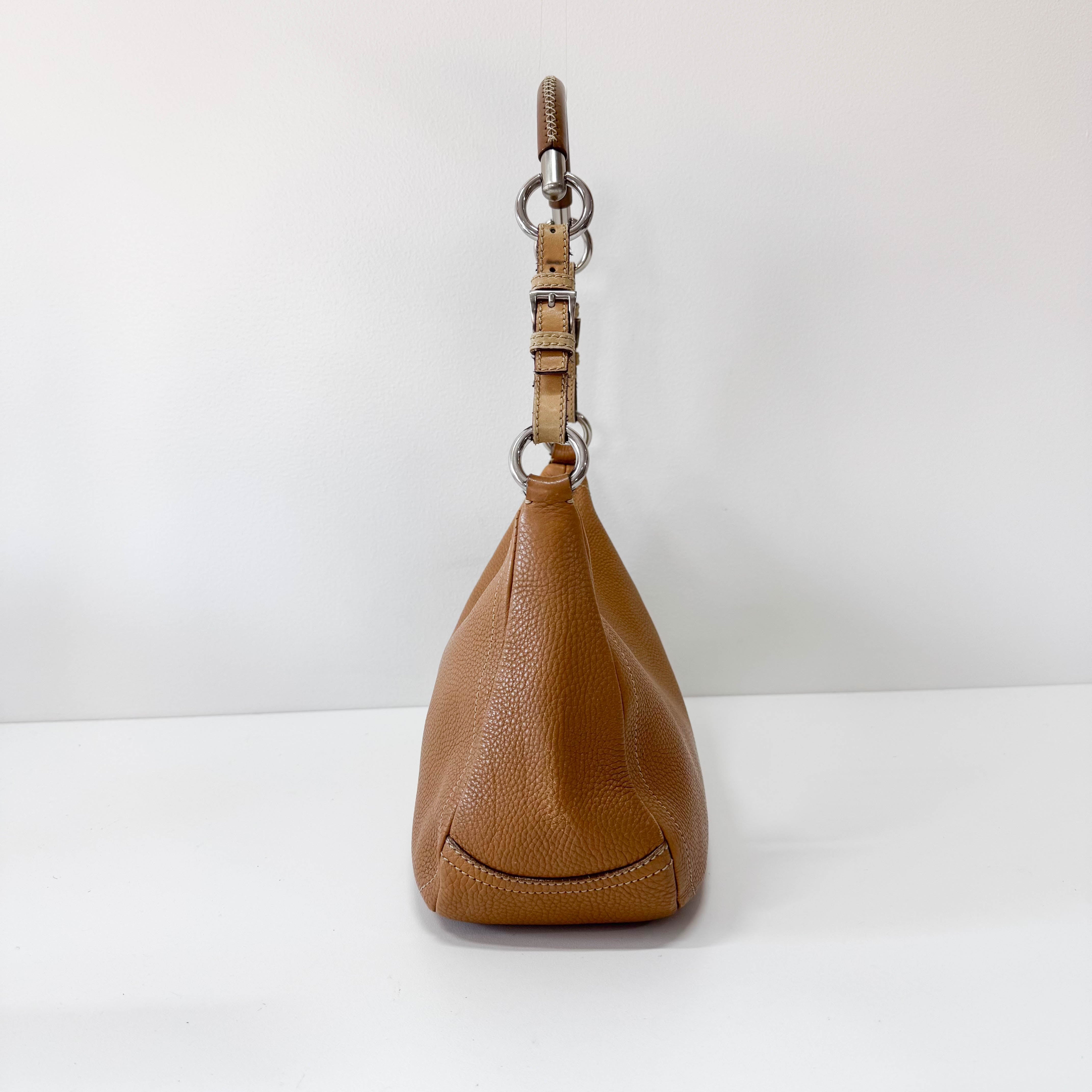 Brown Leather Hobo Shoulder Bag