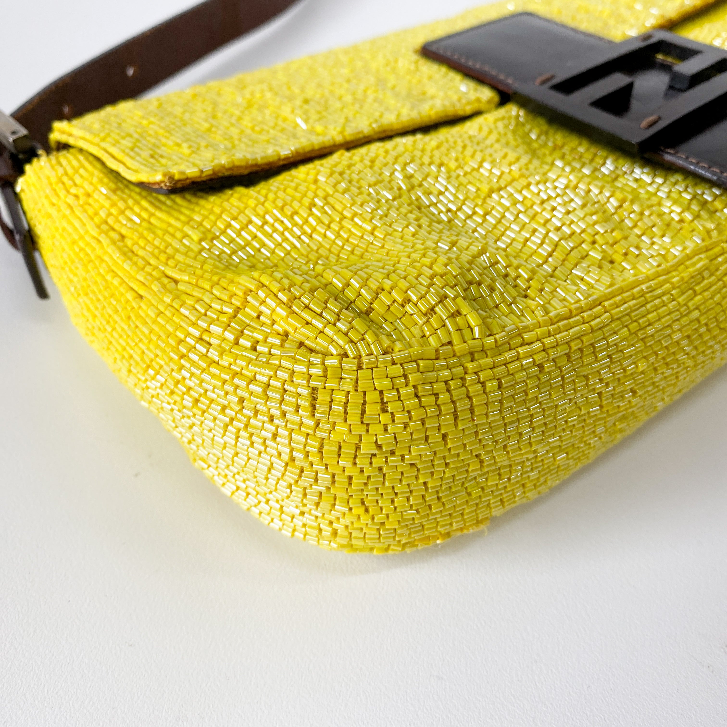 Baguette Yellow Beads Shoulder Bag
