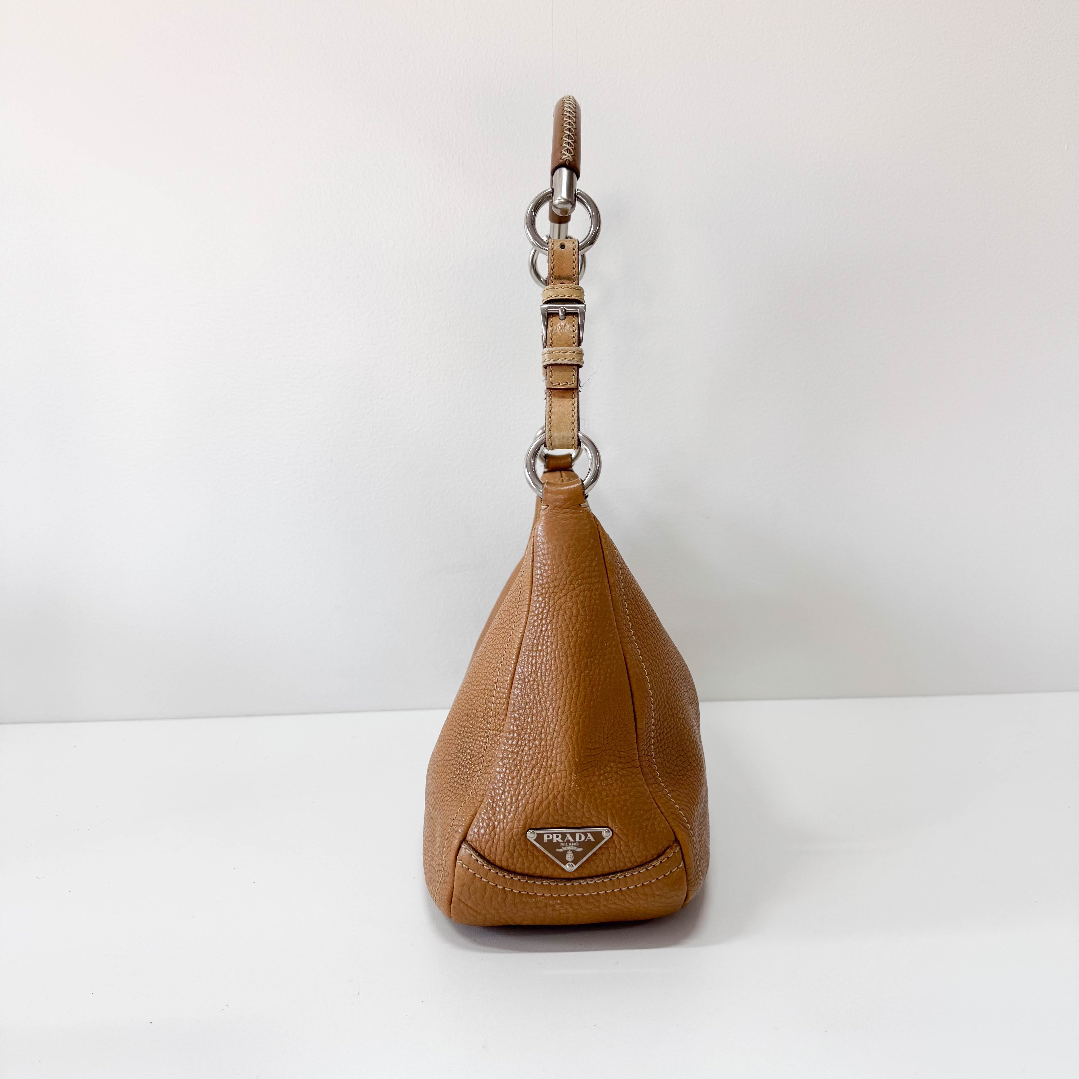 Brown Leather Hobo Shoulder Bag