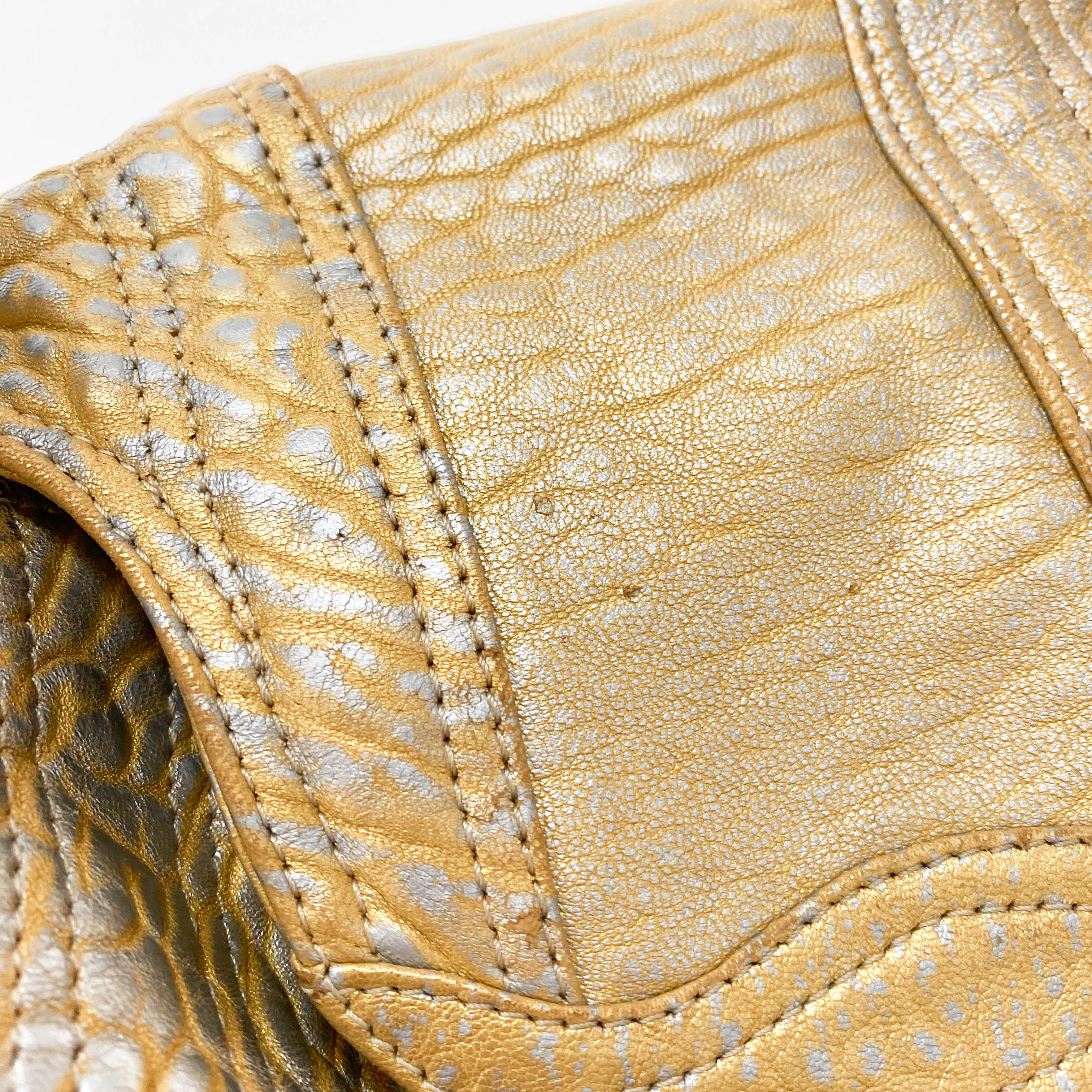 Spy Gold Leather Shoulder Bag