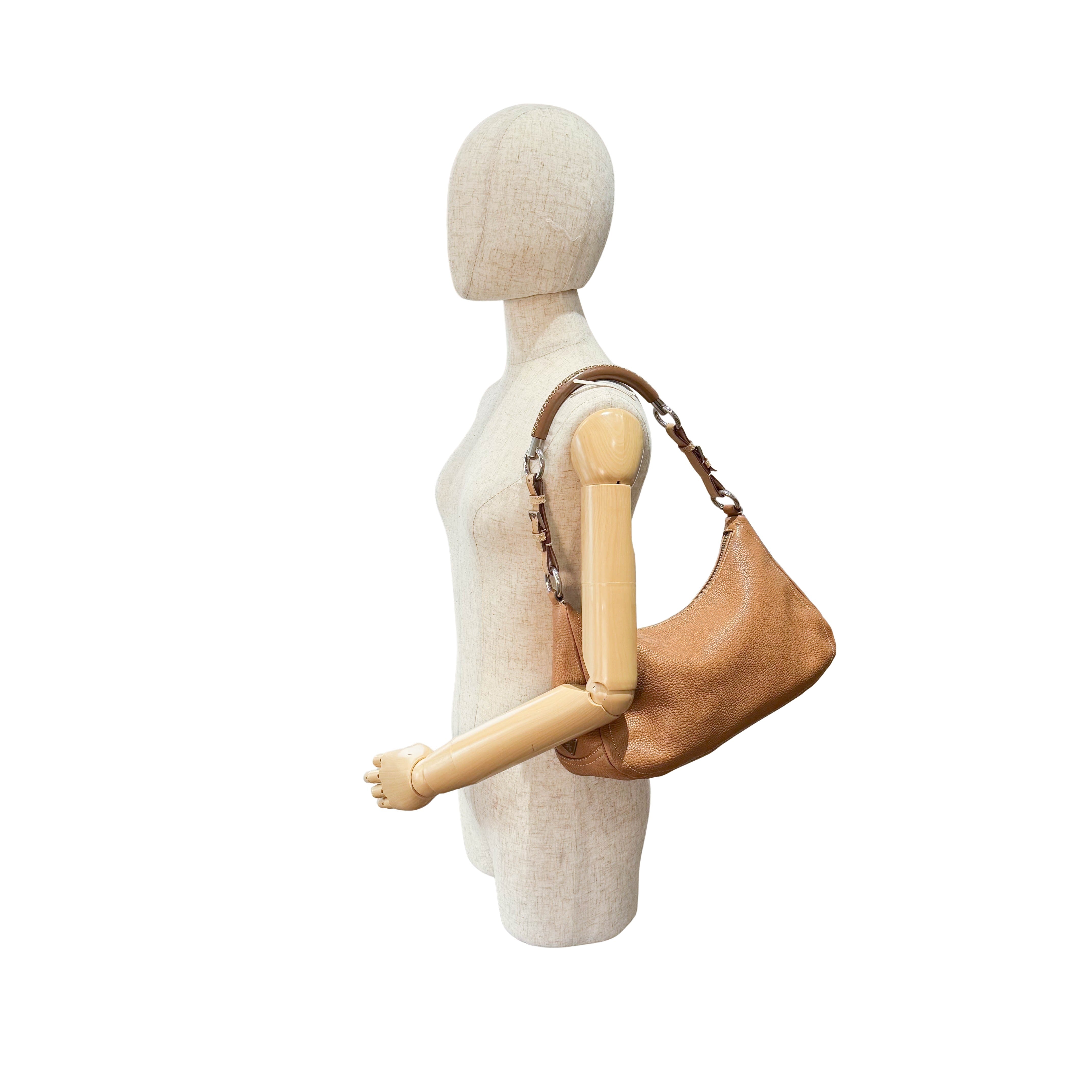 Brown Leather Hobo Shoulder Bag