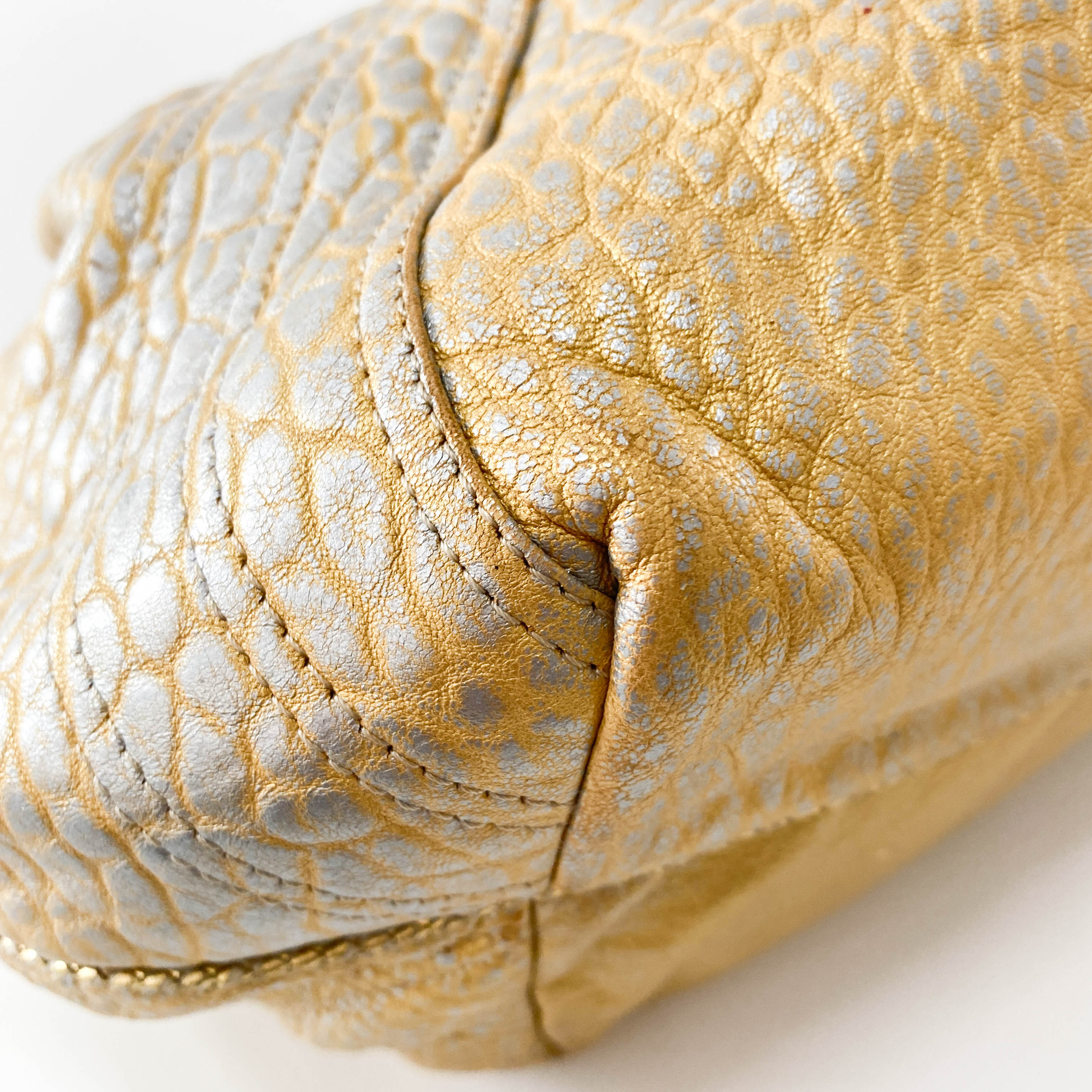 Spy Gold Leather Shoulder Bag