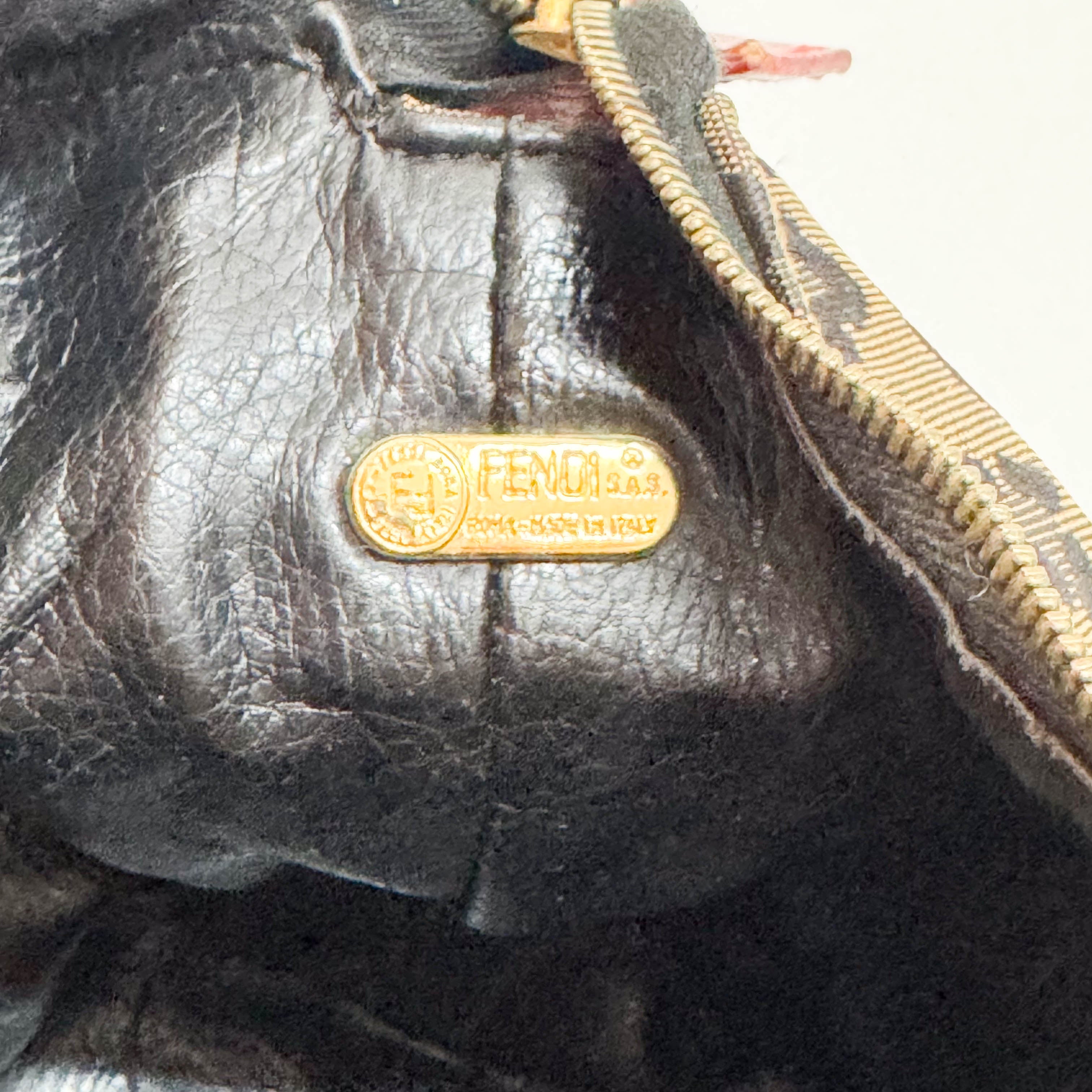 Vintage Brown Large Leopard Canvas Pouch