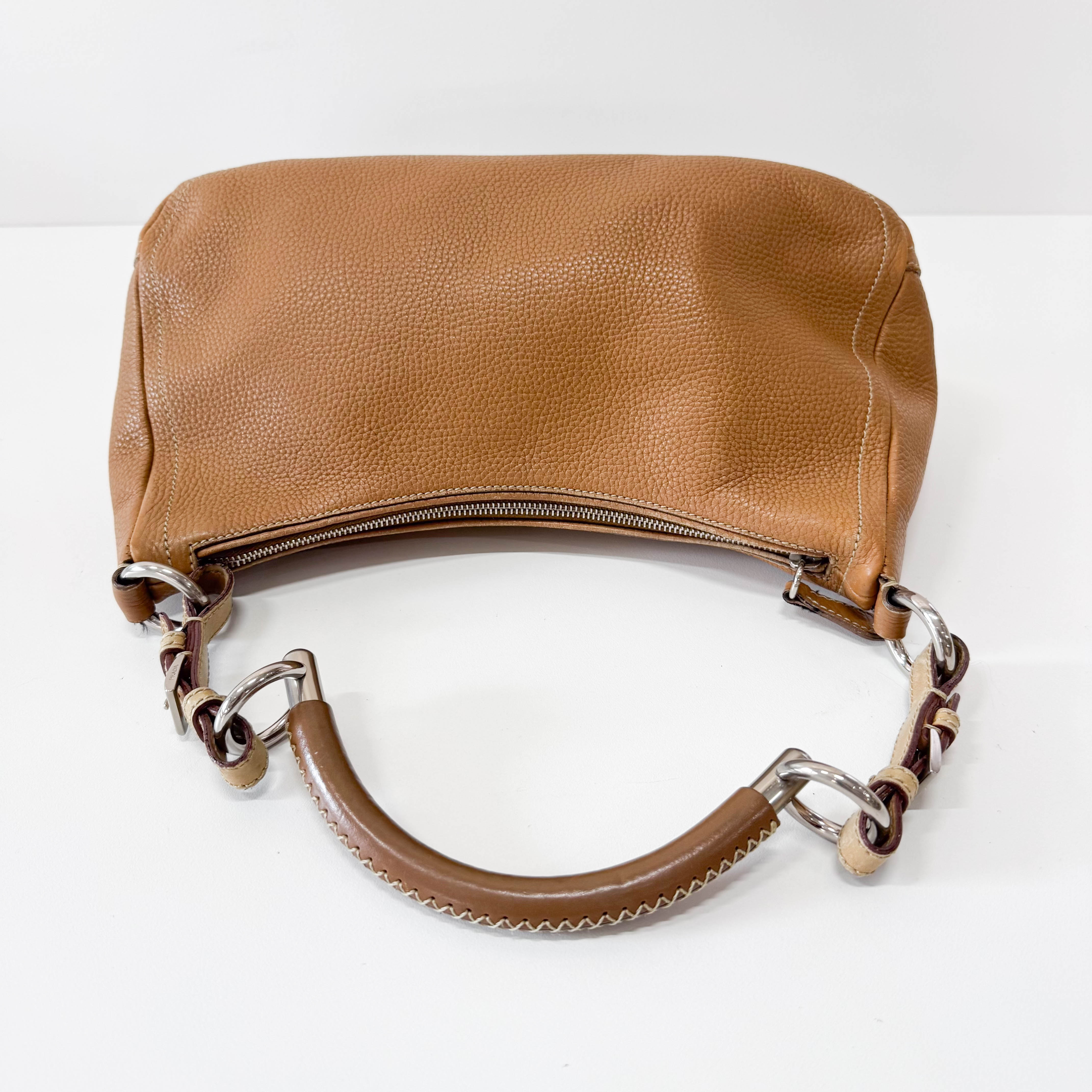 Brown Leather Hobo Shoulder Bag