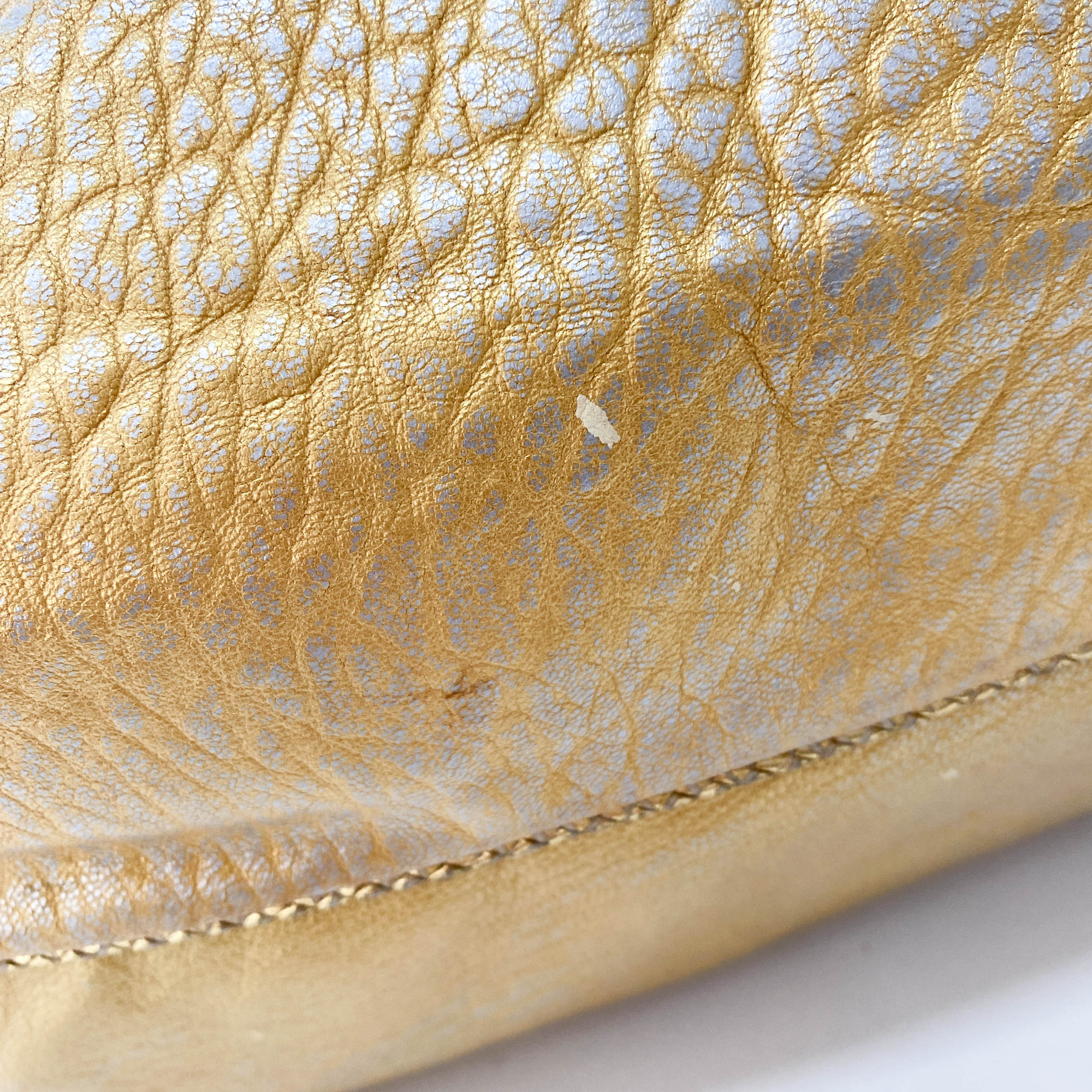 Spy Gold Leather Shoulder Bag