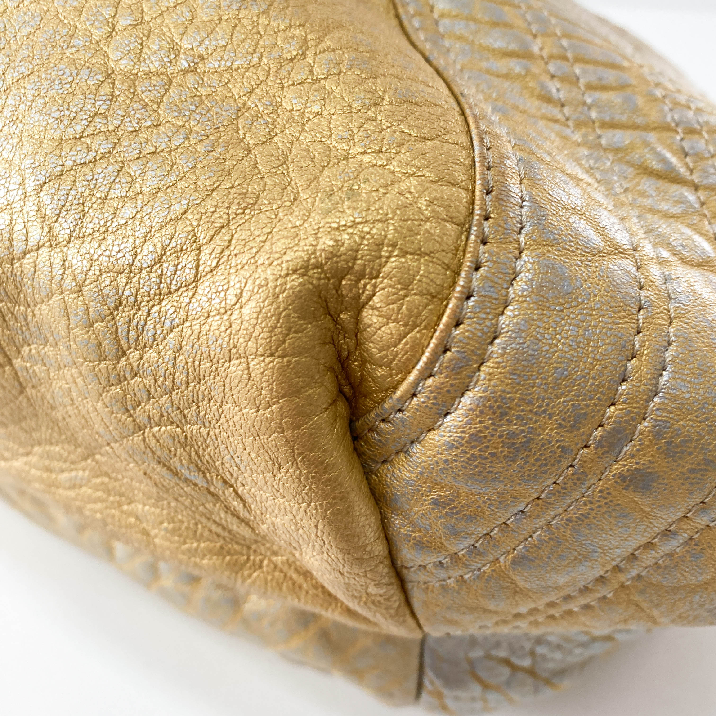 Spy Gold Leather Shoulder Bag