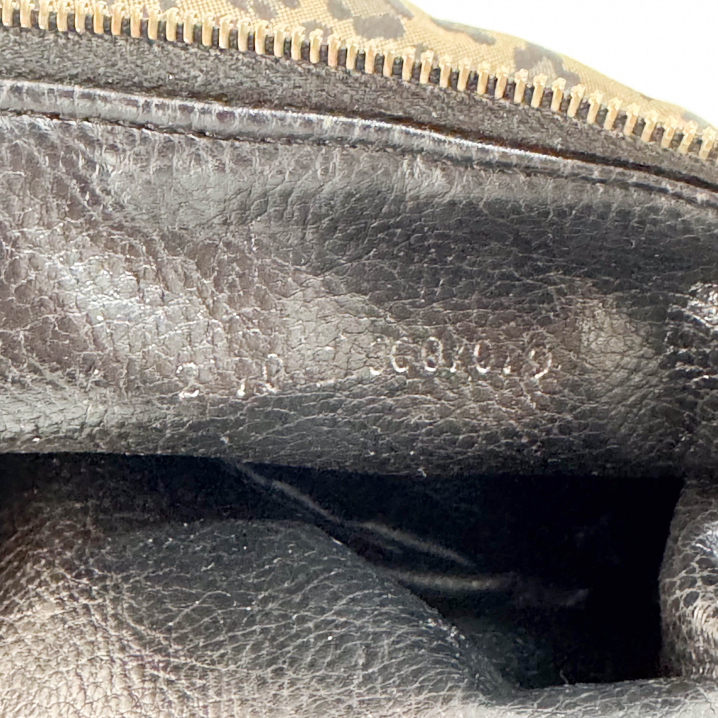 Vintage Brown Large Leopard Canvas Pouch