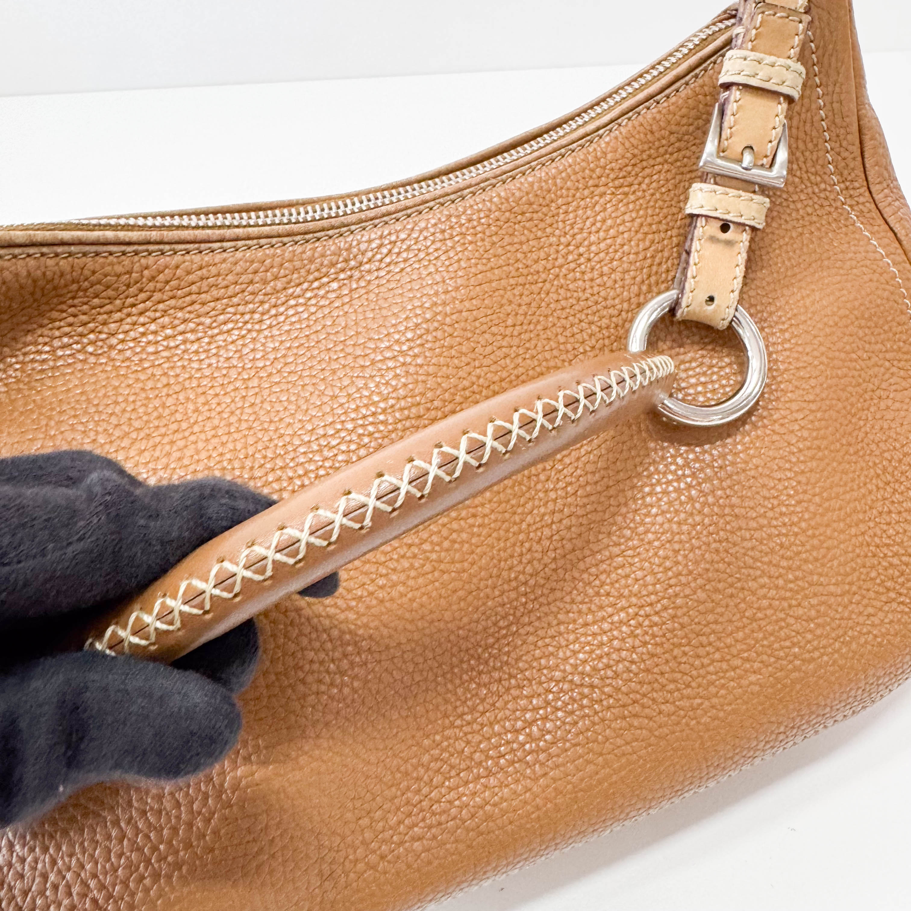 Brown Leather Hobo Shoulder Bag