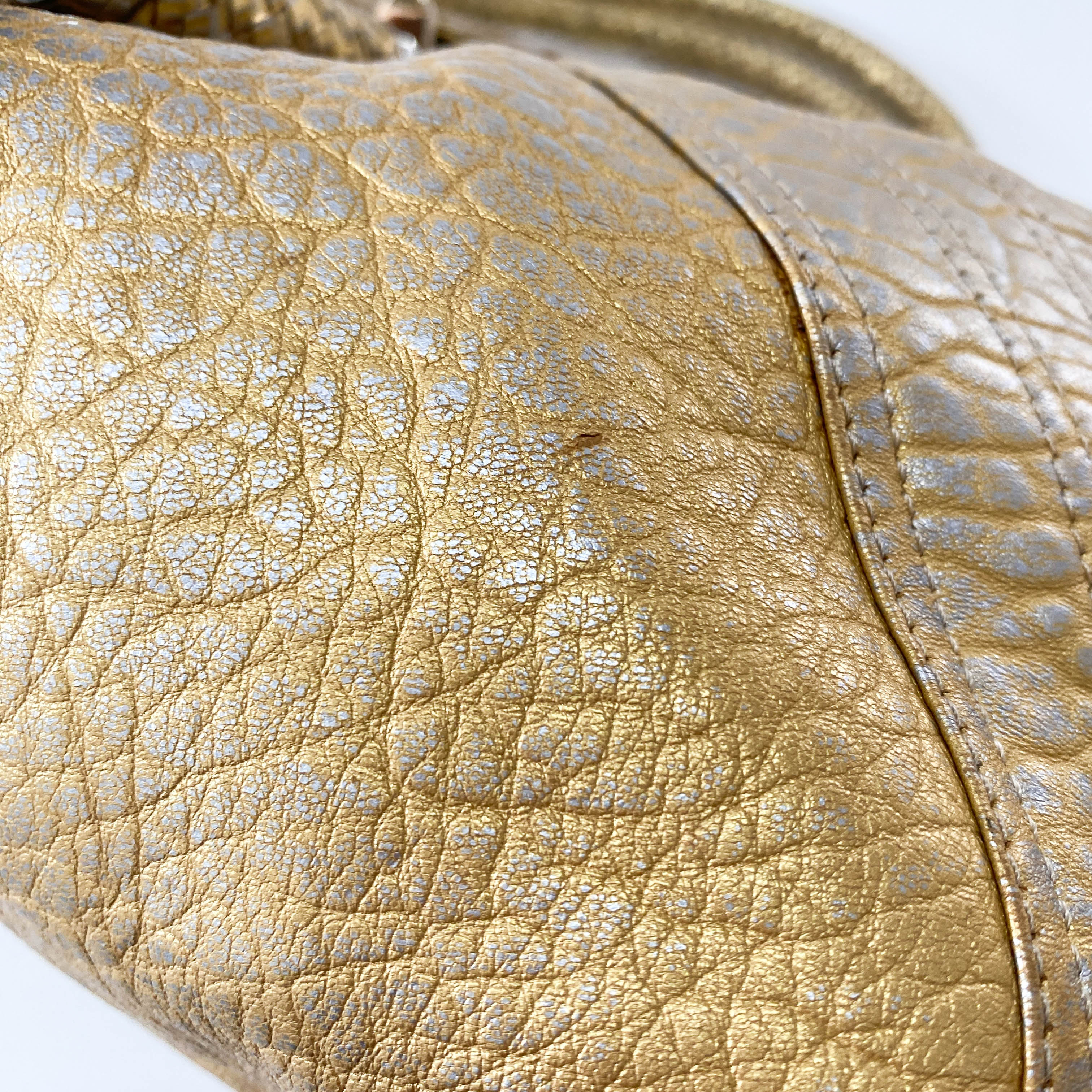 Spy Gold Leather Shoulder Bag