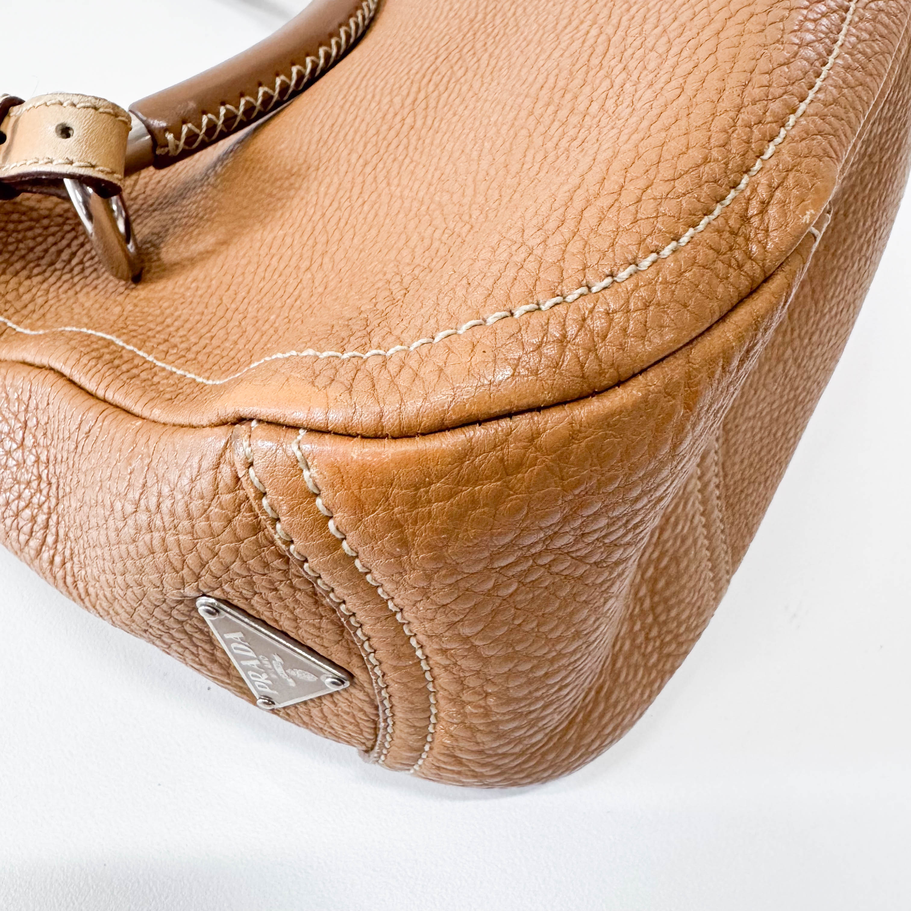 Brown Leather Hobo Shoulder Bag