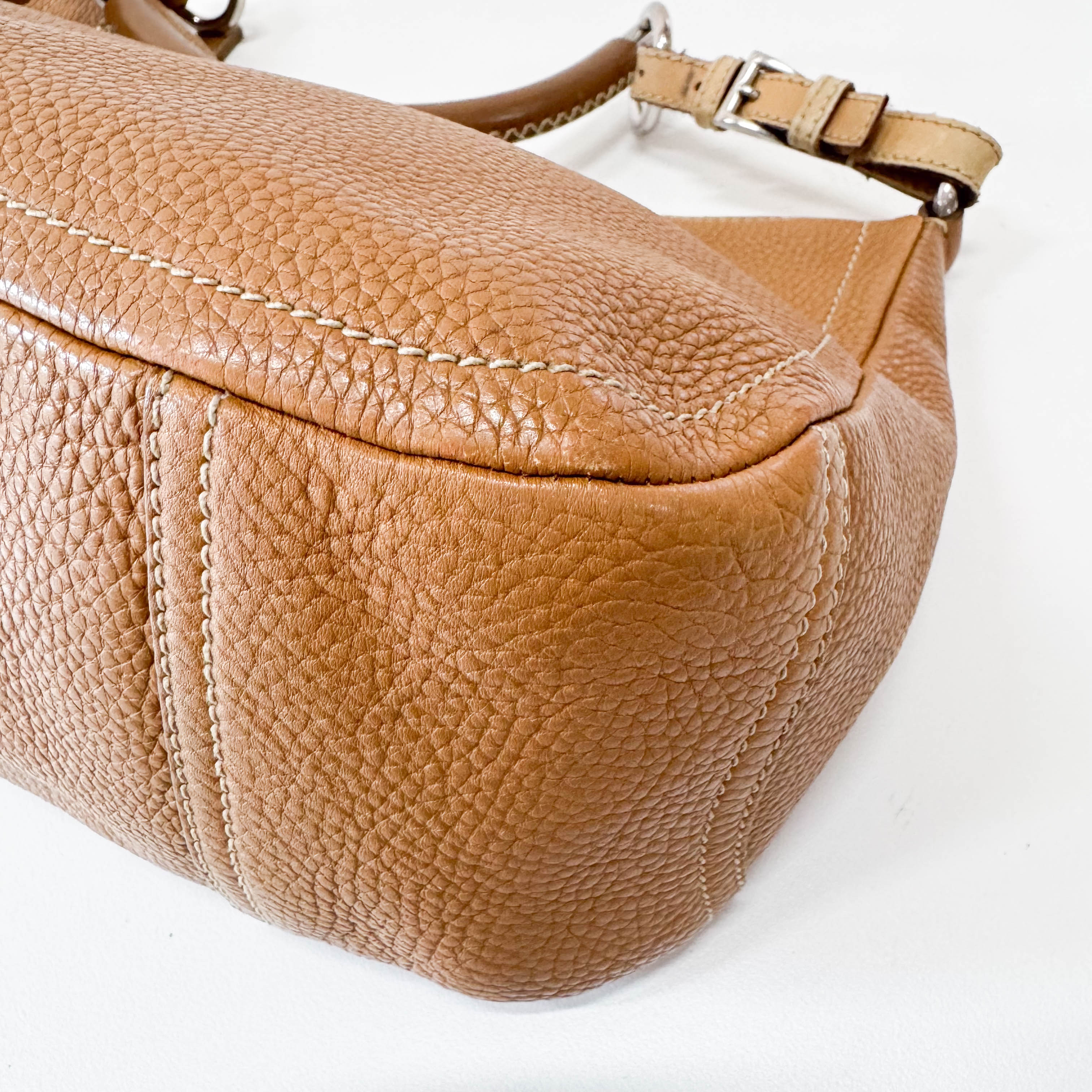 Brown Leather Hobo Shoulder Bag