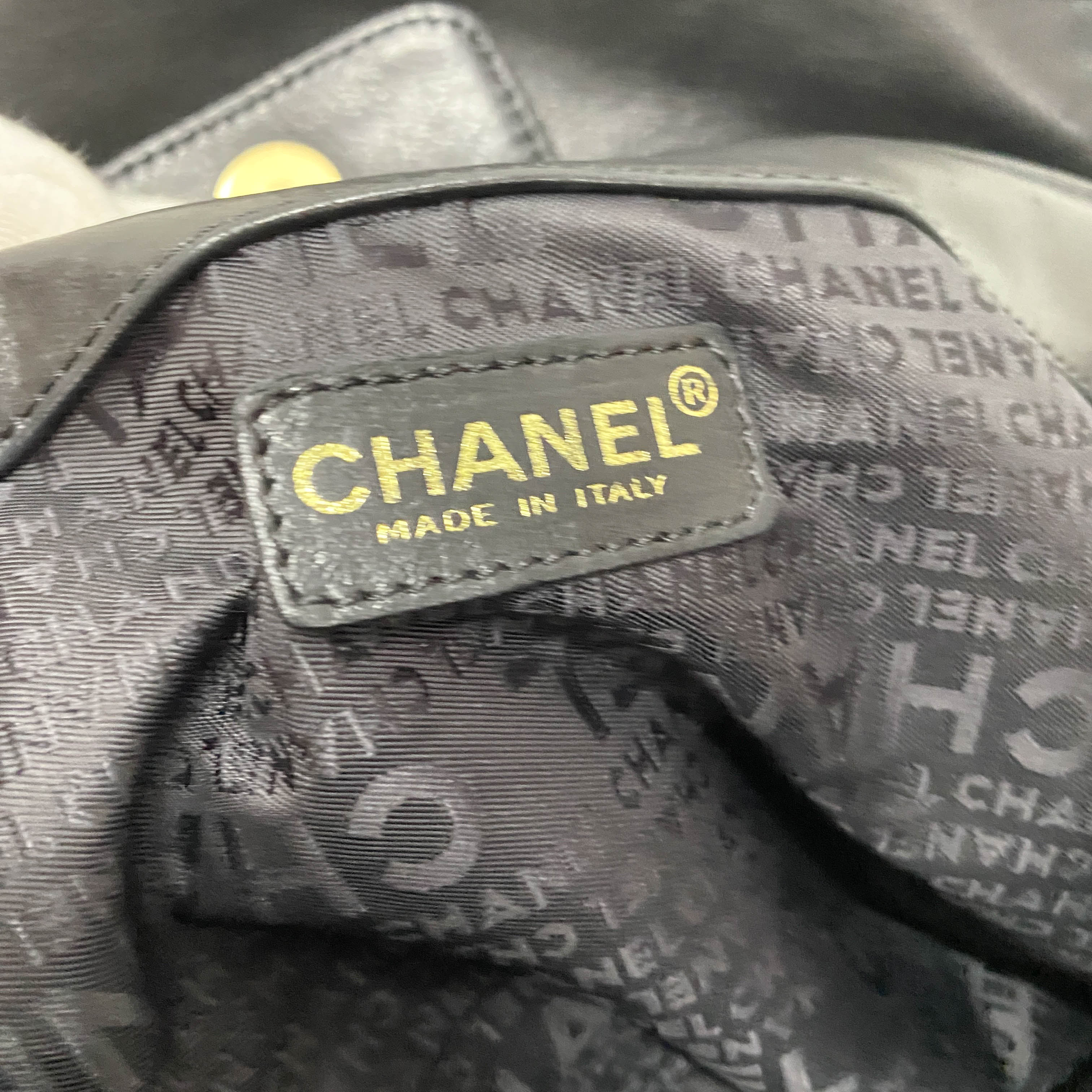 Cabas Black Suede Shoulder Bag