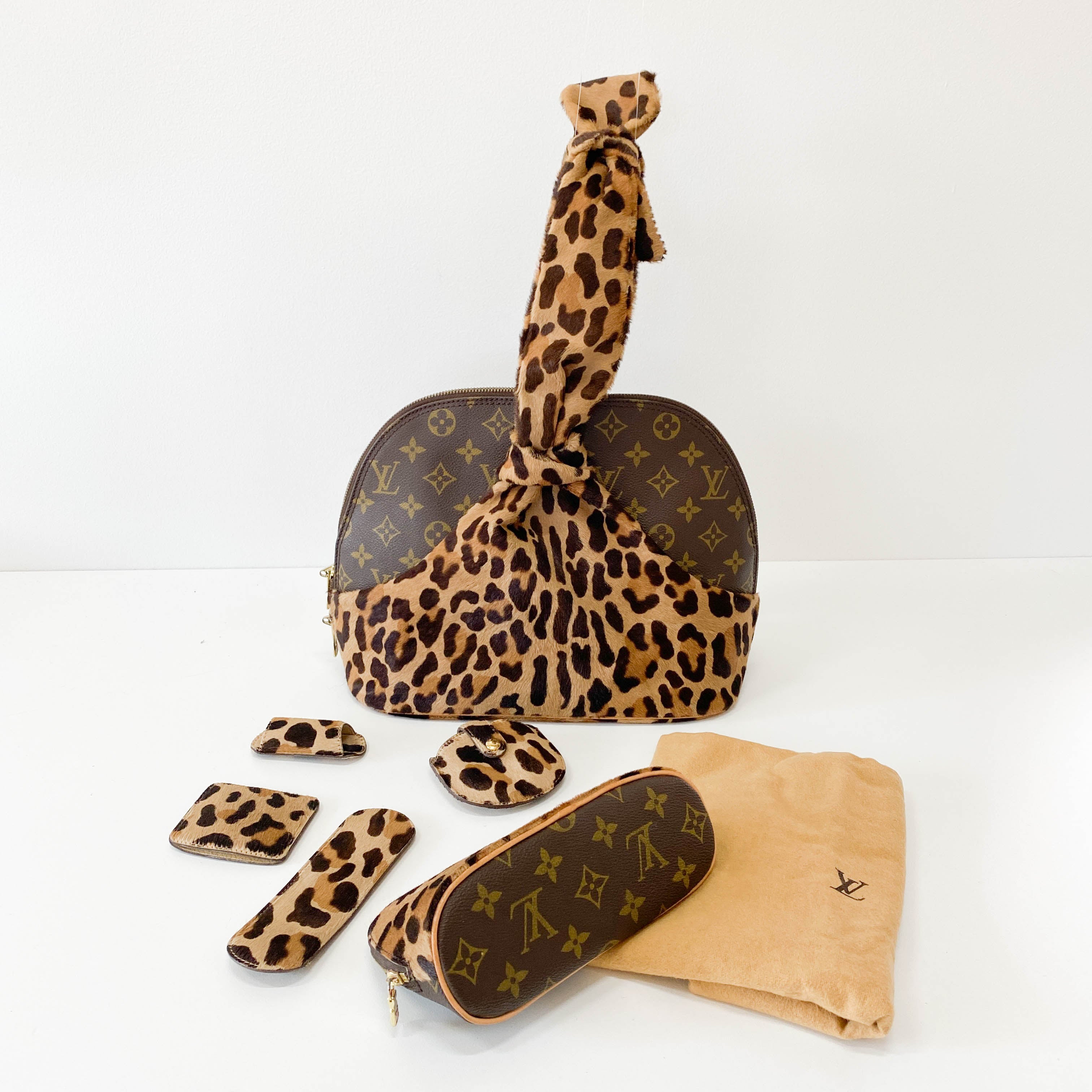 Azzedine Alaia Monogram Brown Leopard Leather Bag