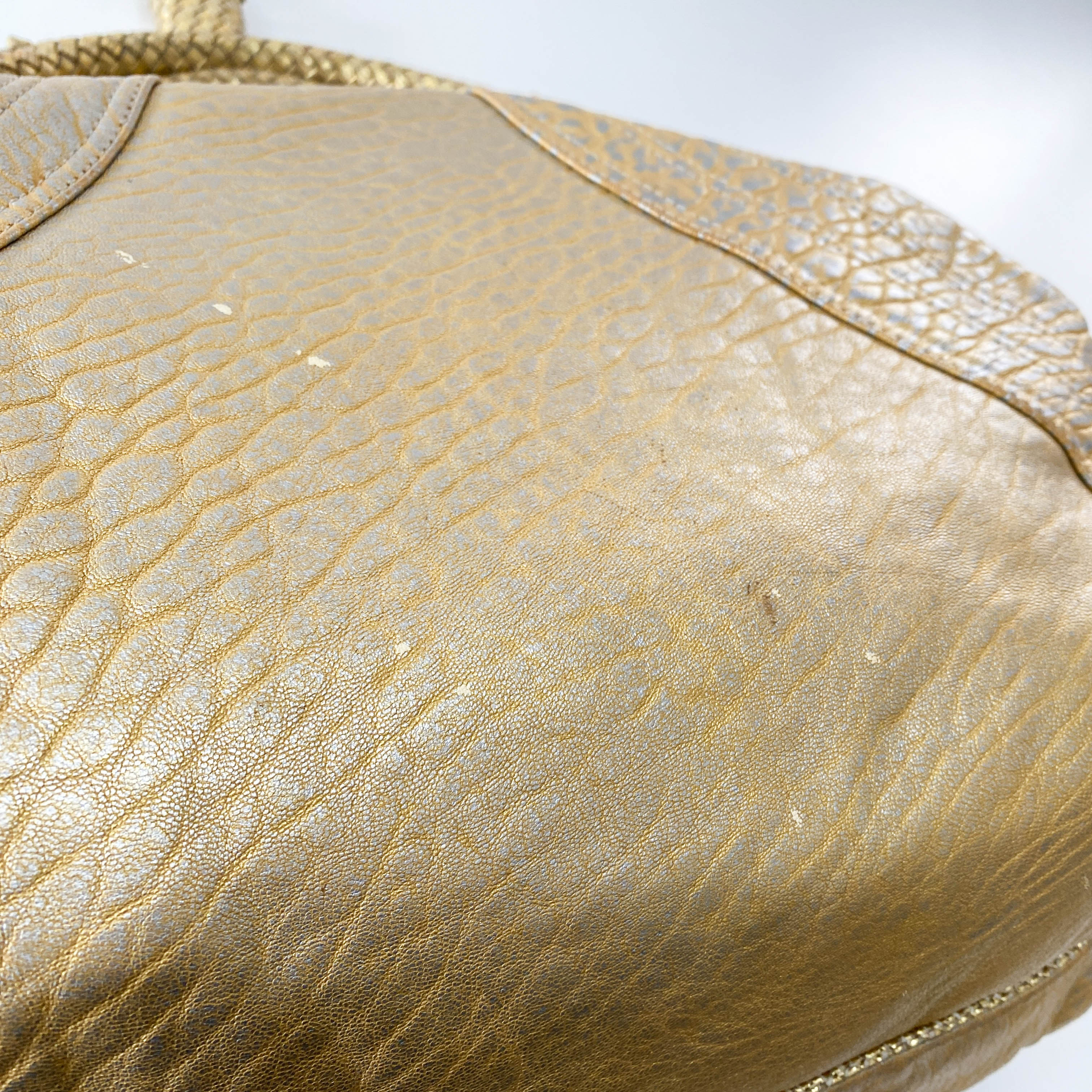 Spy Gold Leather Shoulder Bag