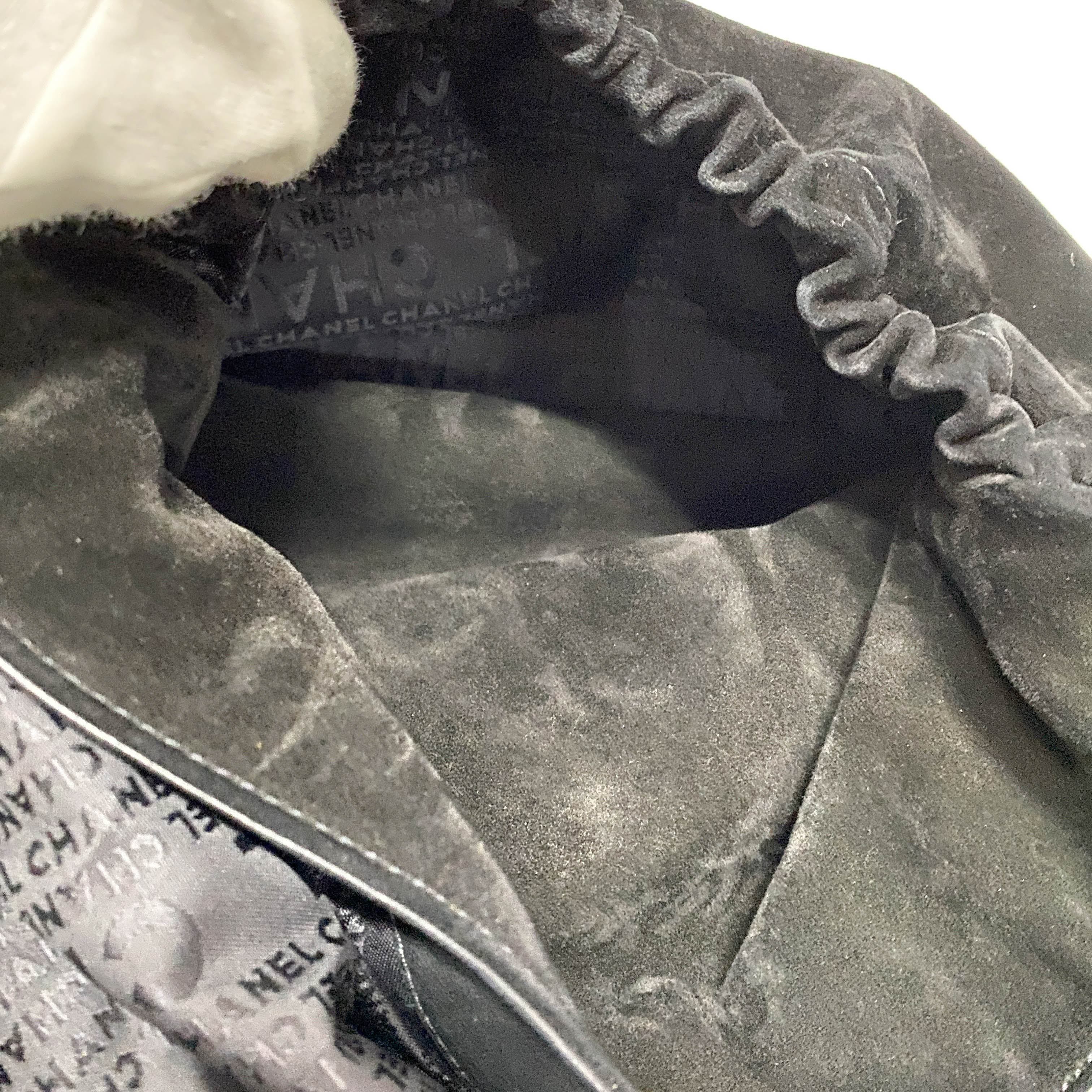 Cabas Black Suede Shoulder Bag