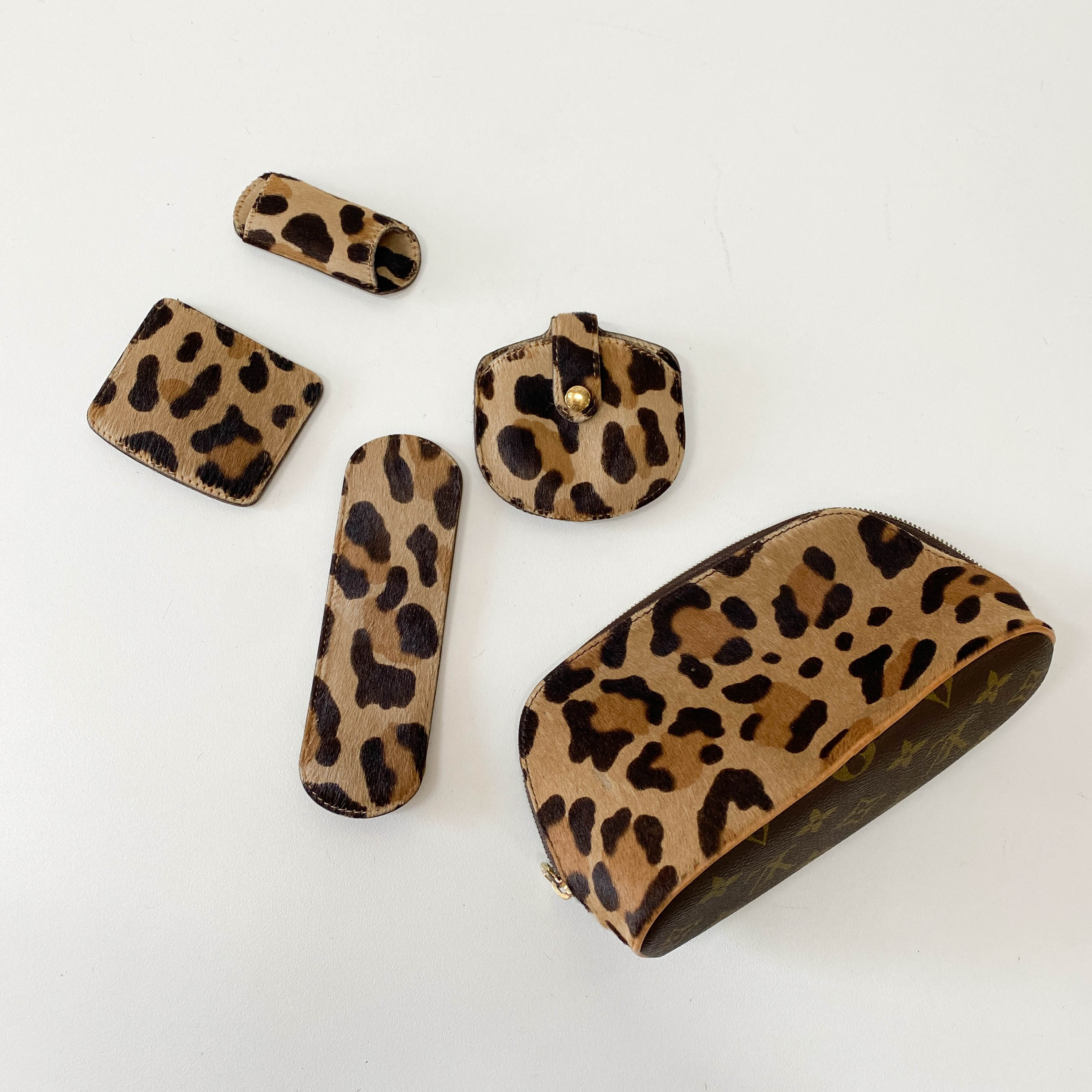 Azzedine Alaia Monogram Brown Leopard Leather Bag