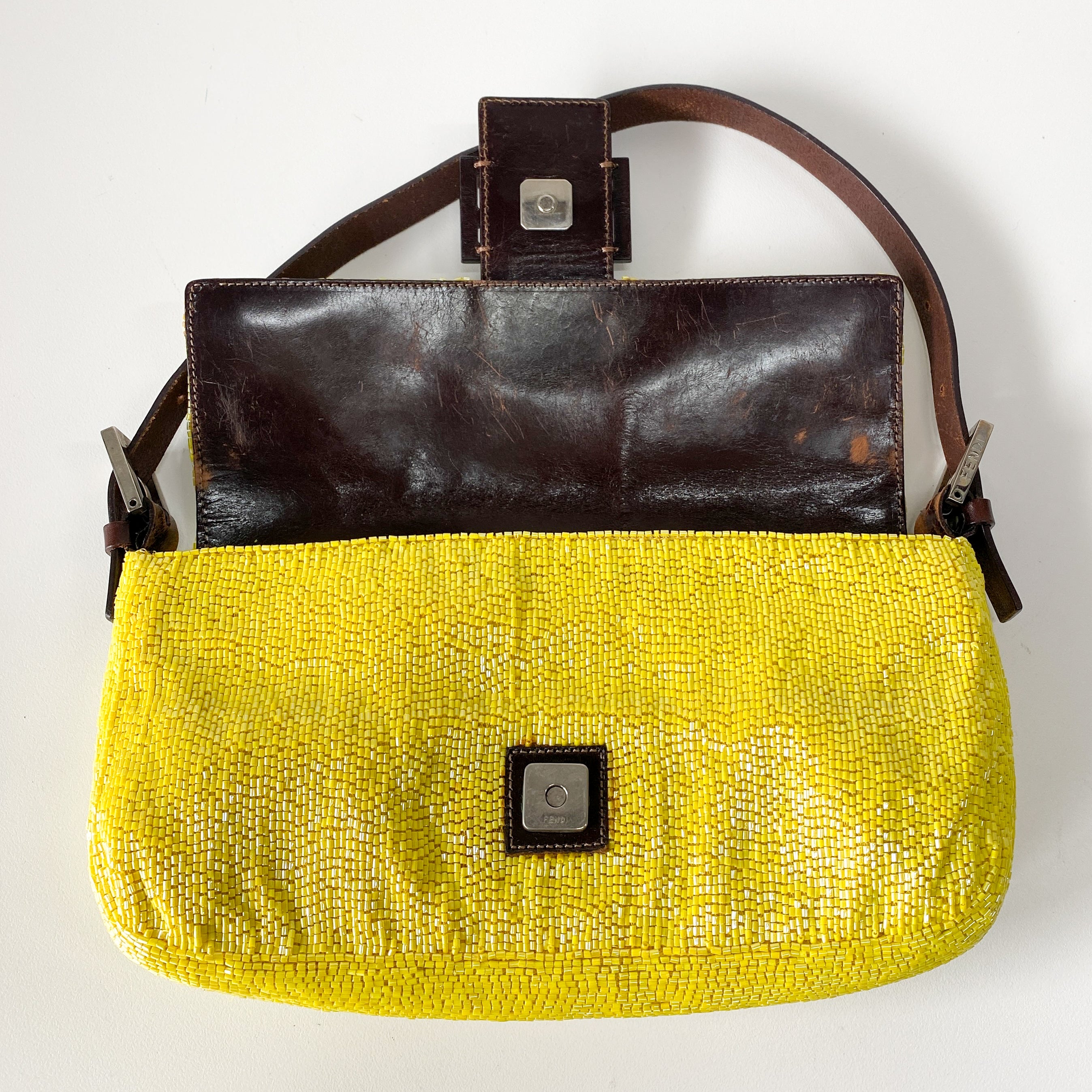 Baguette Yellow Beads Shoulder Bag