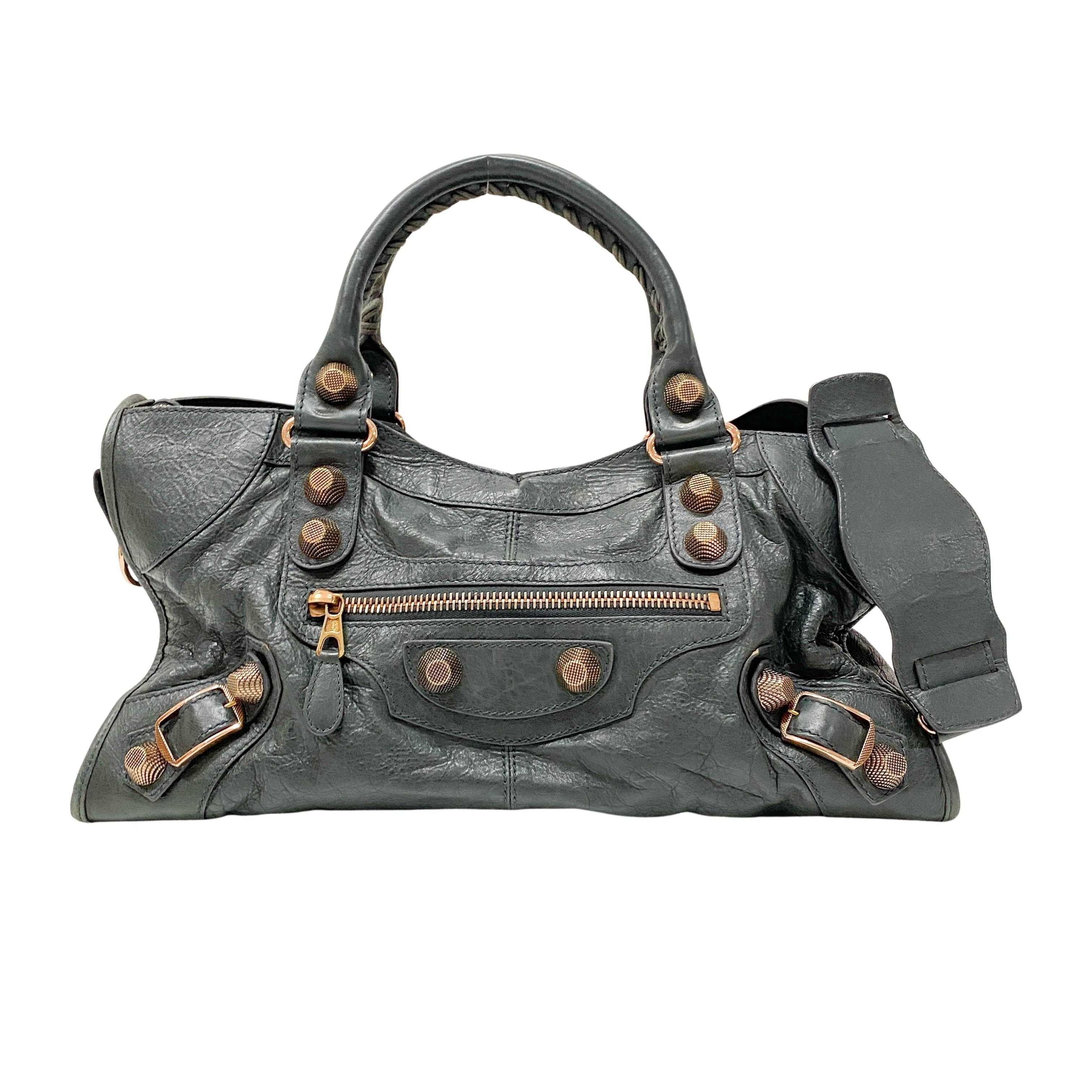 The Giant City 21 Grey Calfskin Two Way Bag