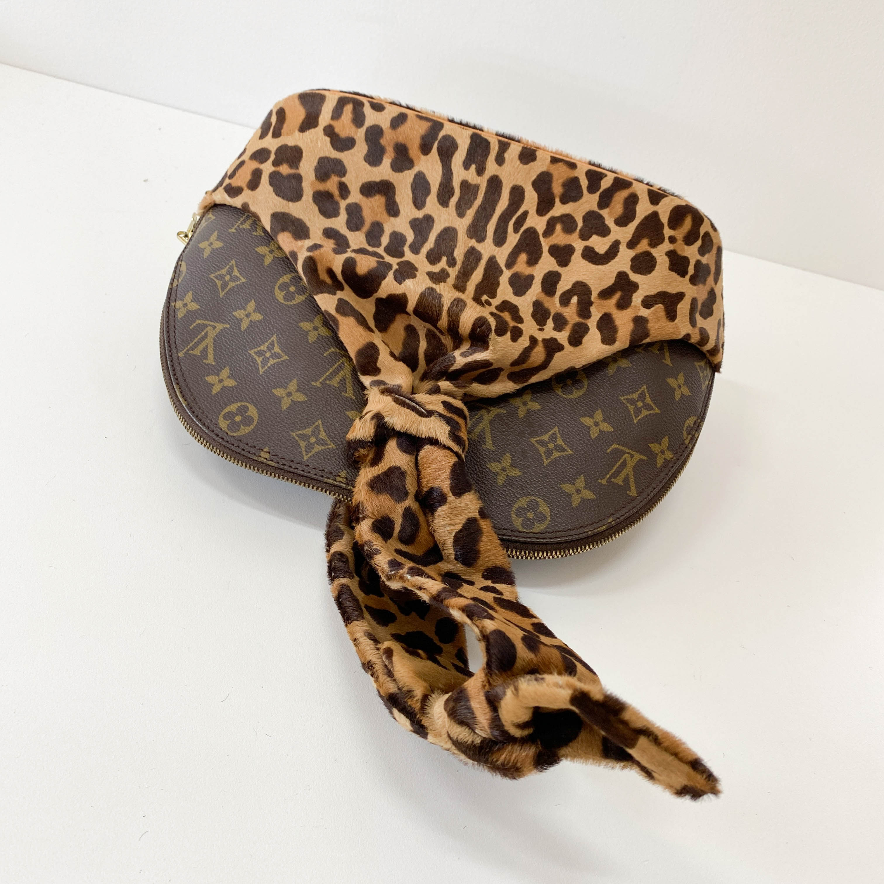 Azzedine Alaia Monogram Brown Leopard Leather Bag