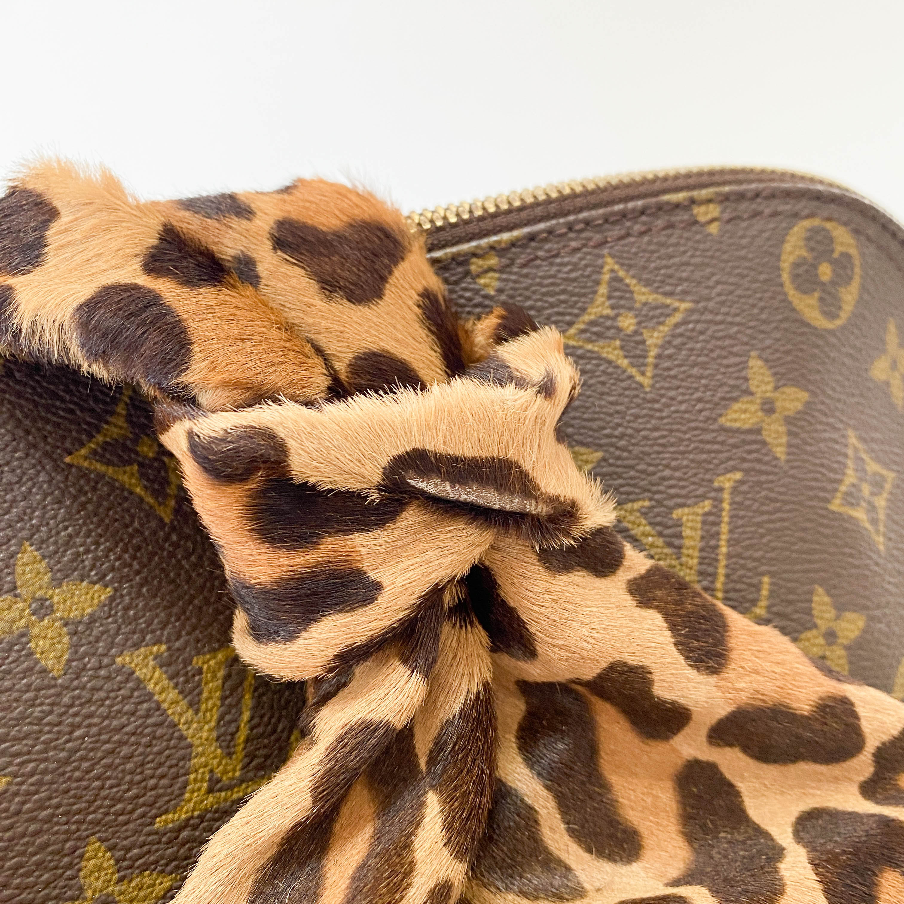 Azzedine Alaia Monogram Brown Leopard Leather Bag