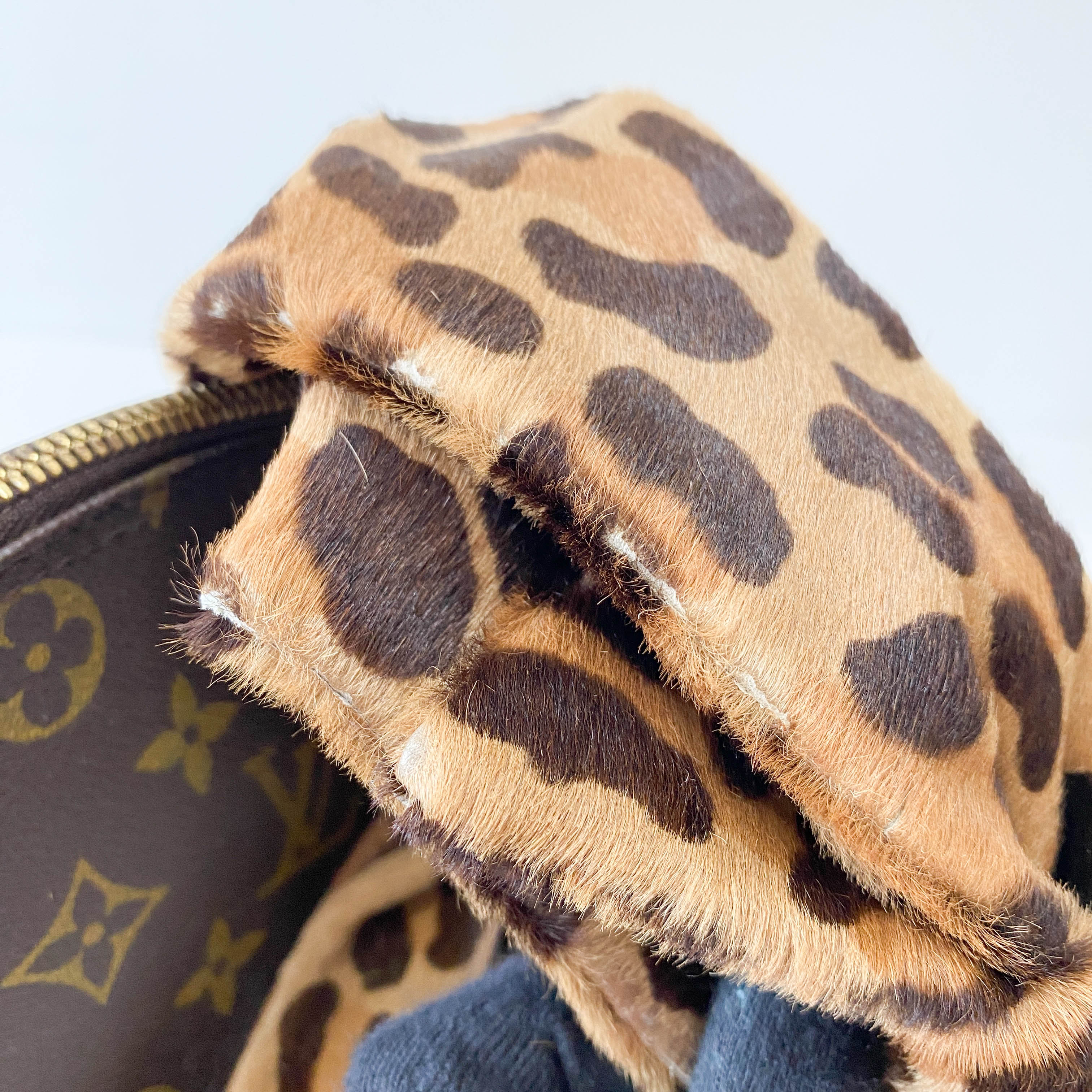 Azzedine Alaia Monogram Brown Leopard Leather Bag