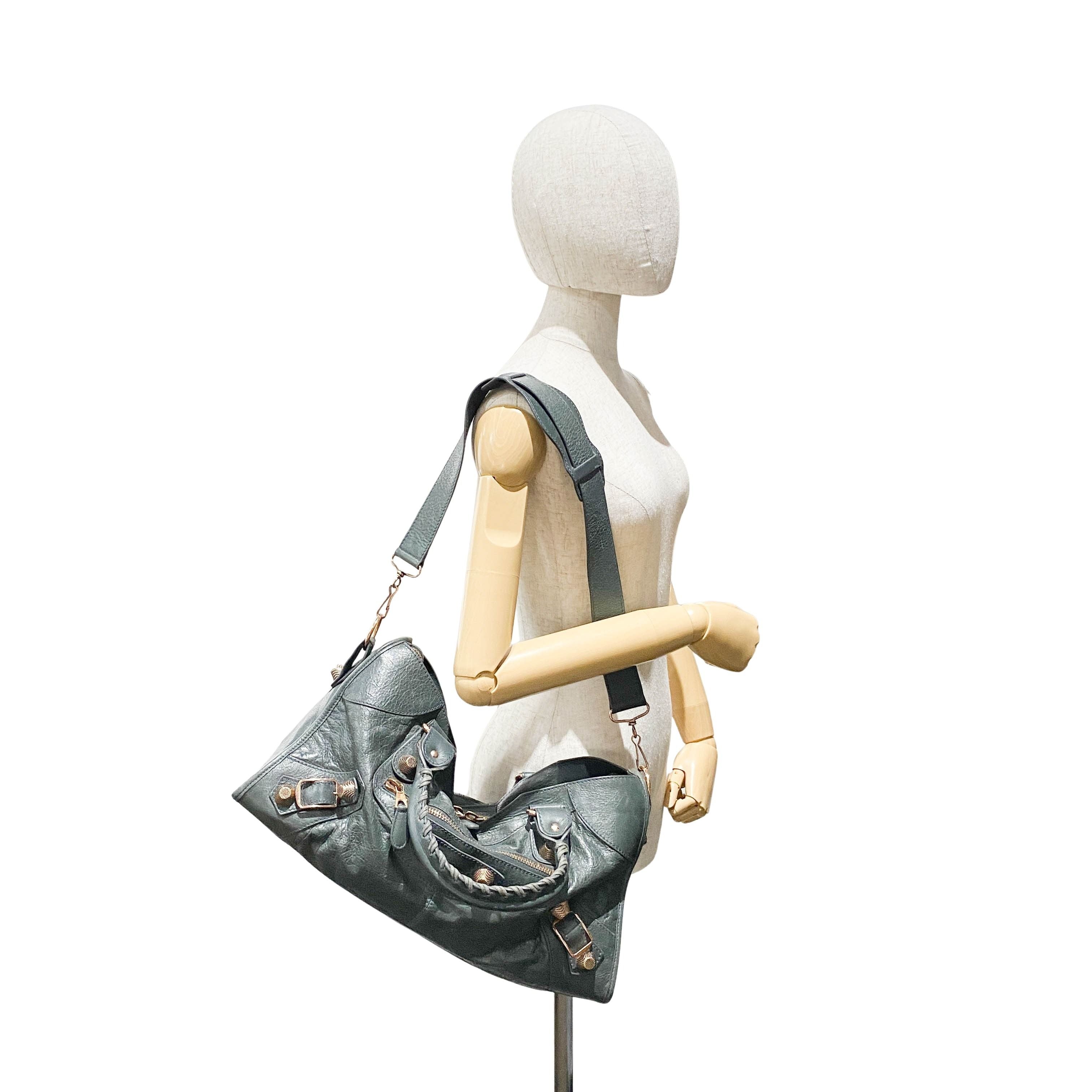 The Giant City 21 Grey Calfskin Two Way Bag