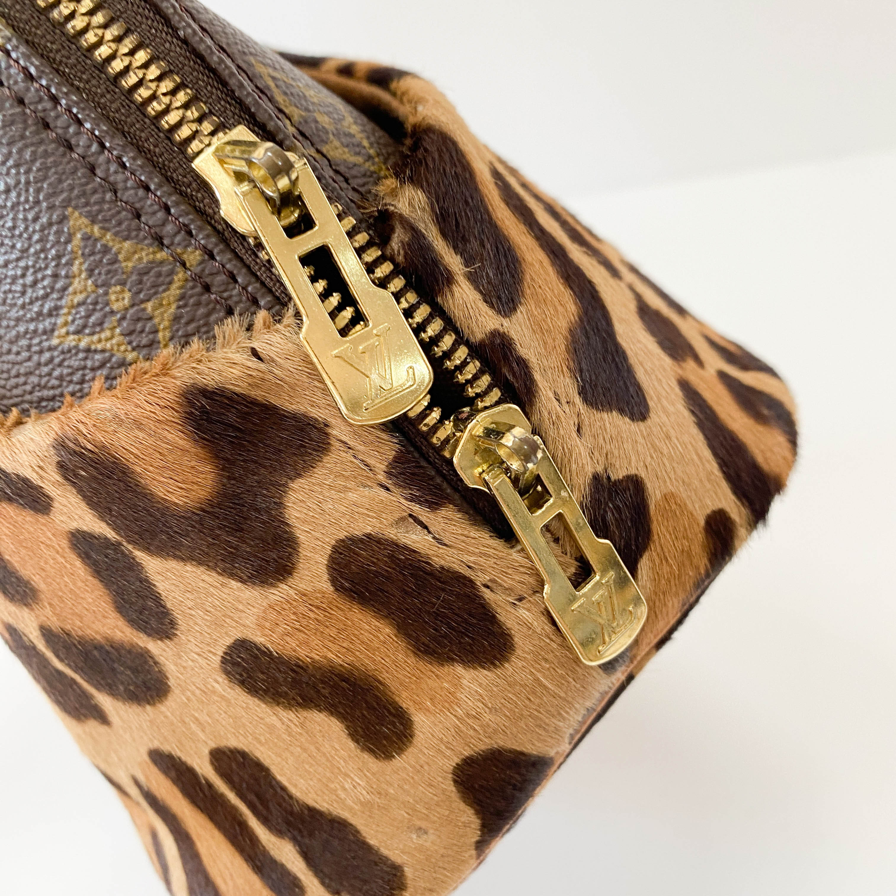 Azzedine Alaia Monogram Brown Leopard Leather Bag