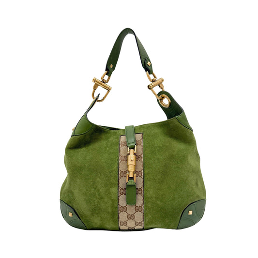 Jackie Green Suede Shoulder Bag