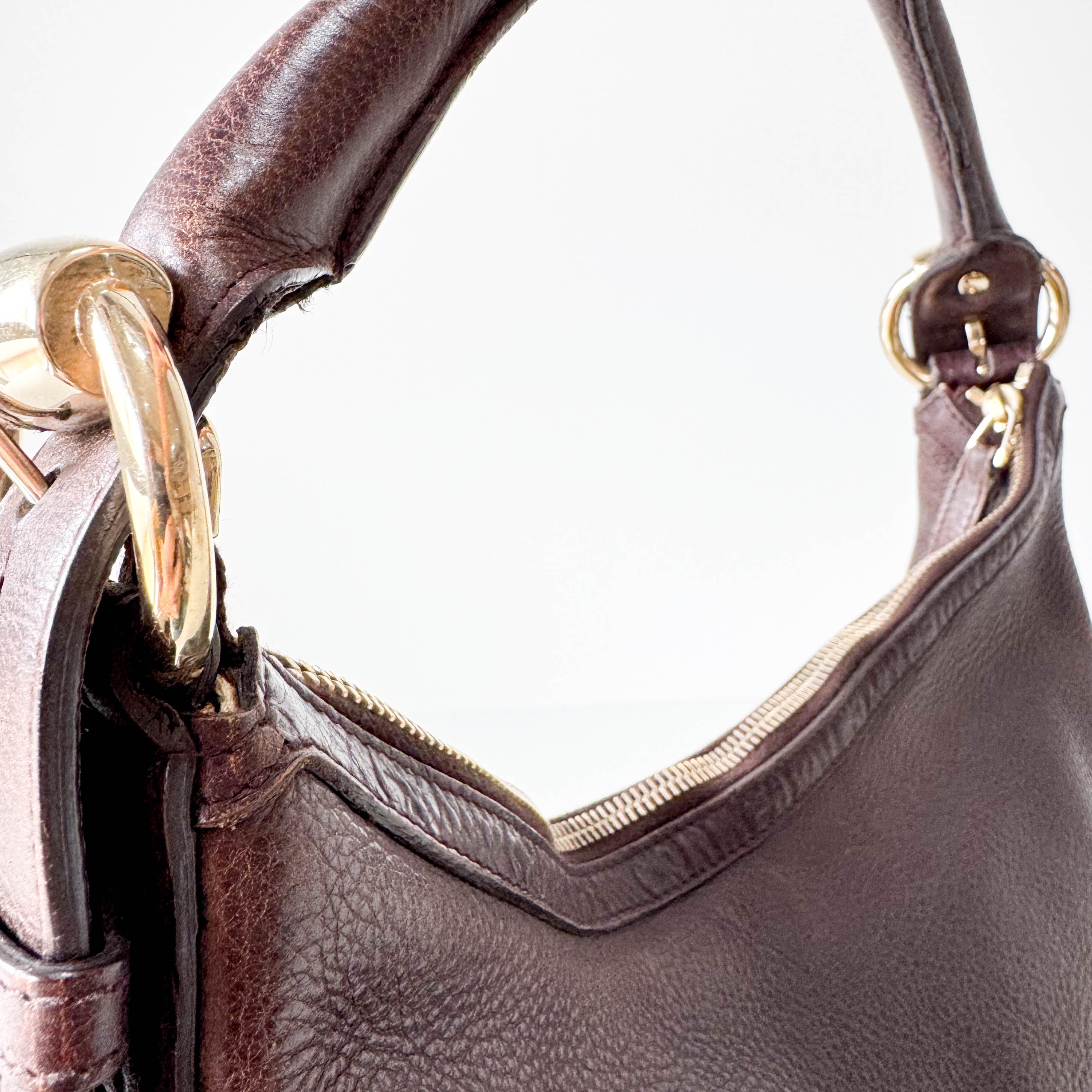 Leather Brown Hobo Shoulder Bag