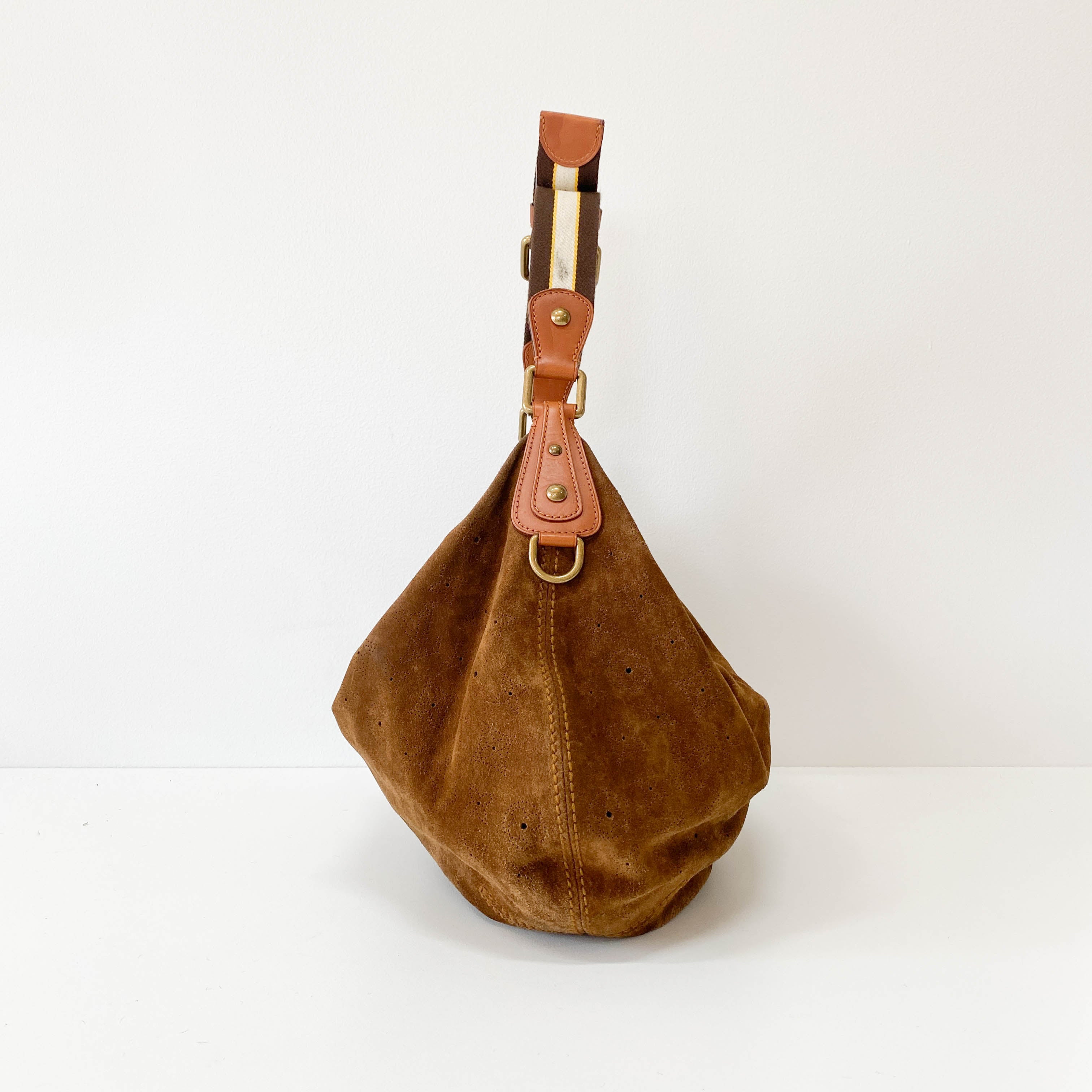 Onatah GM Brown Monogram Suede Bag