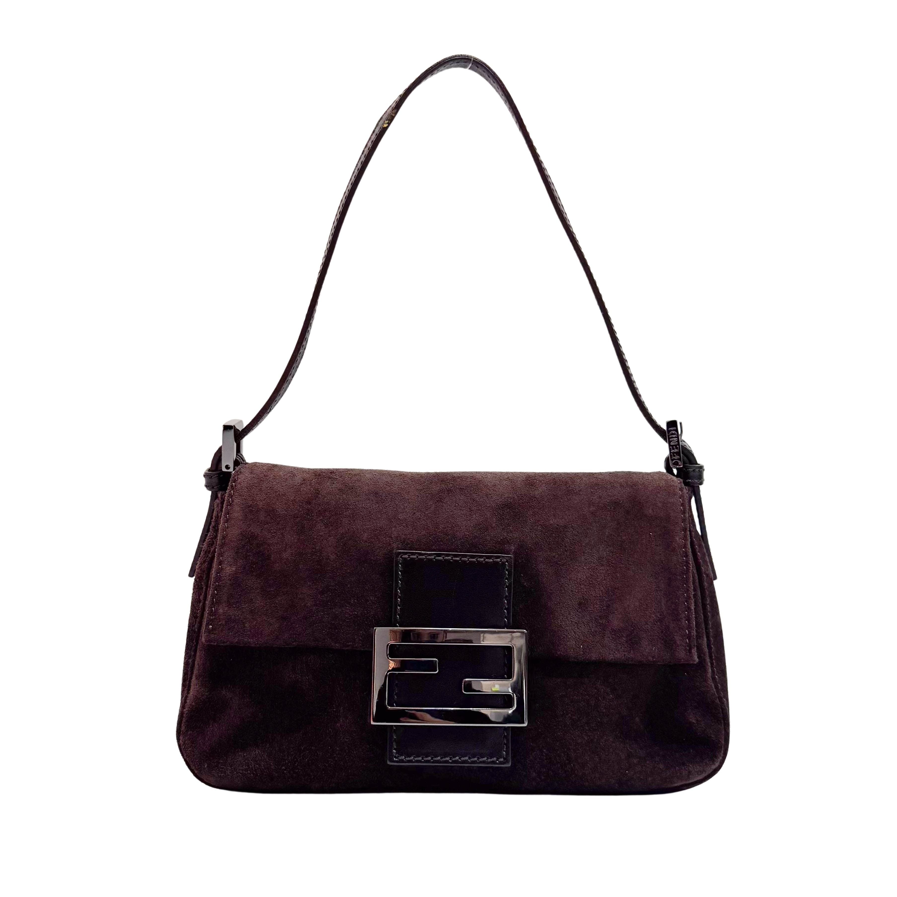 Mamma Baguette Brown Suede Hand Bag