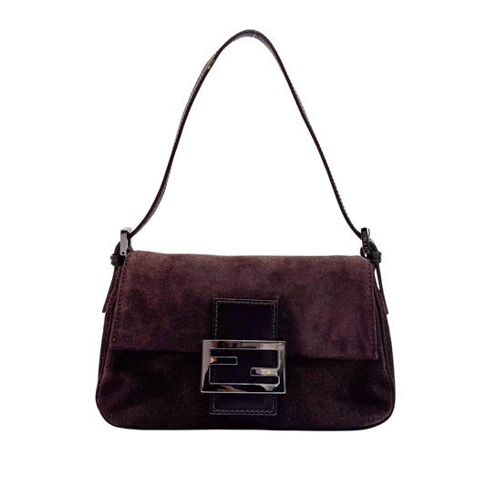 Mamma Baguette Brown Suede Hand Bag