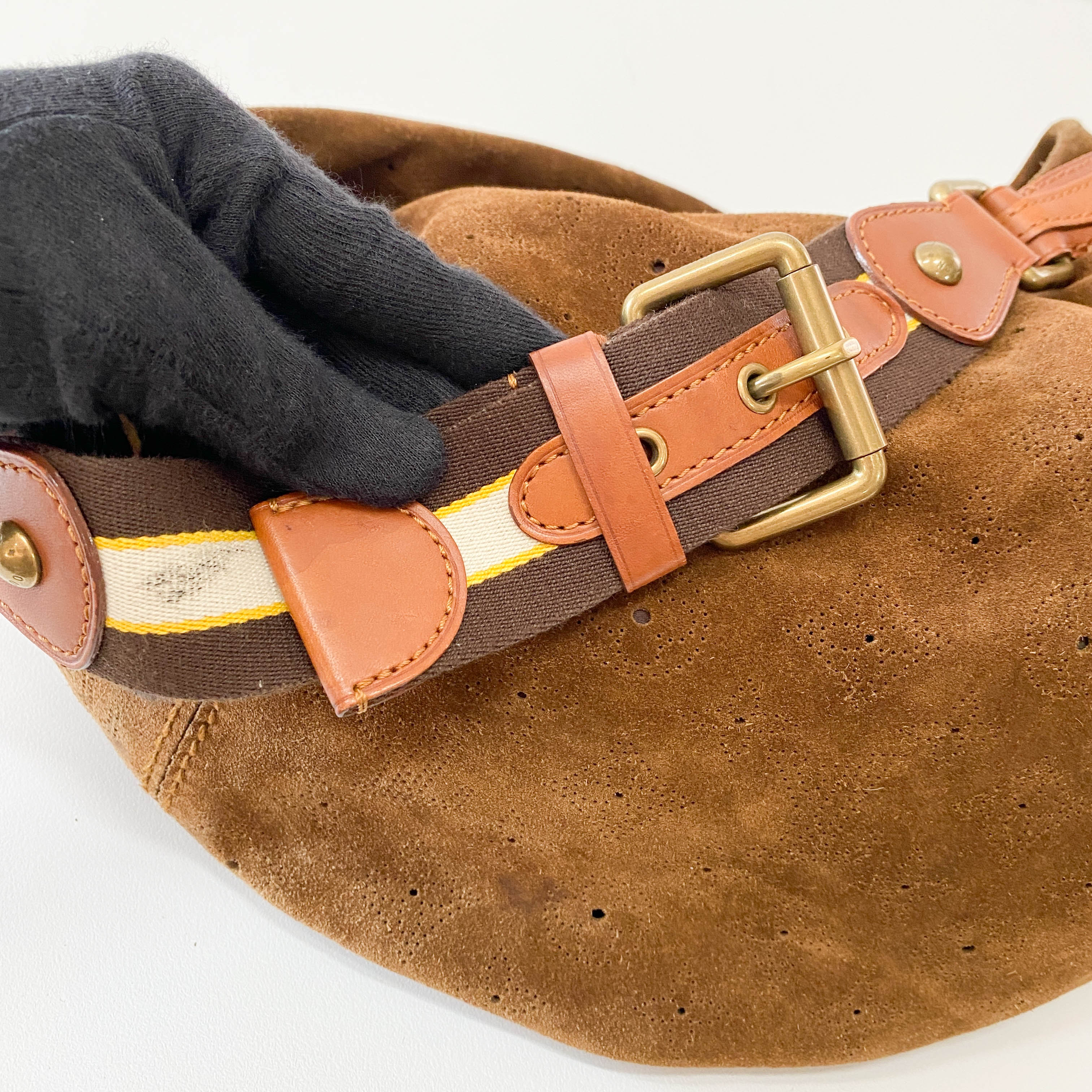 Onatah GM Brown Monogram Suede Bag