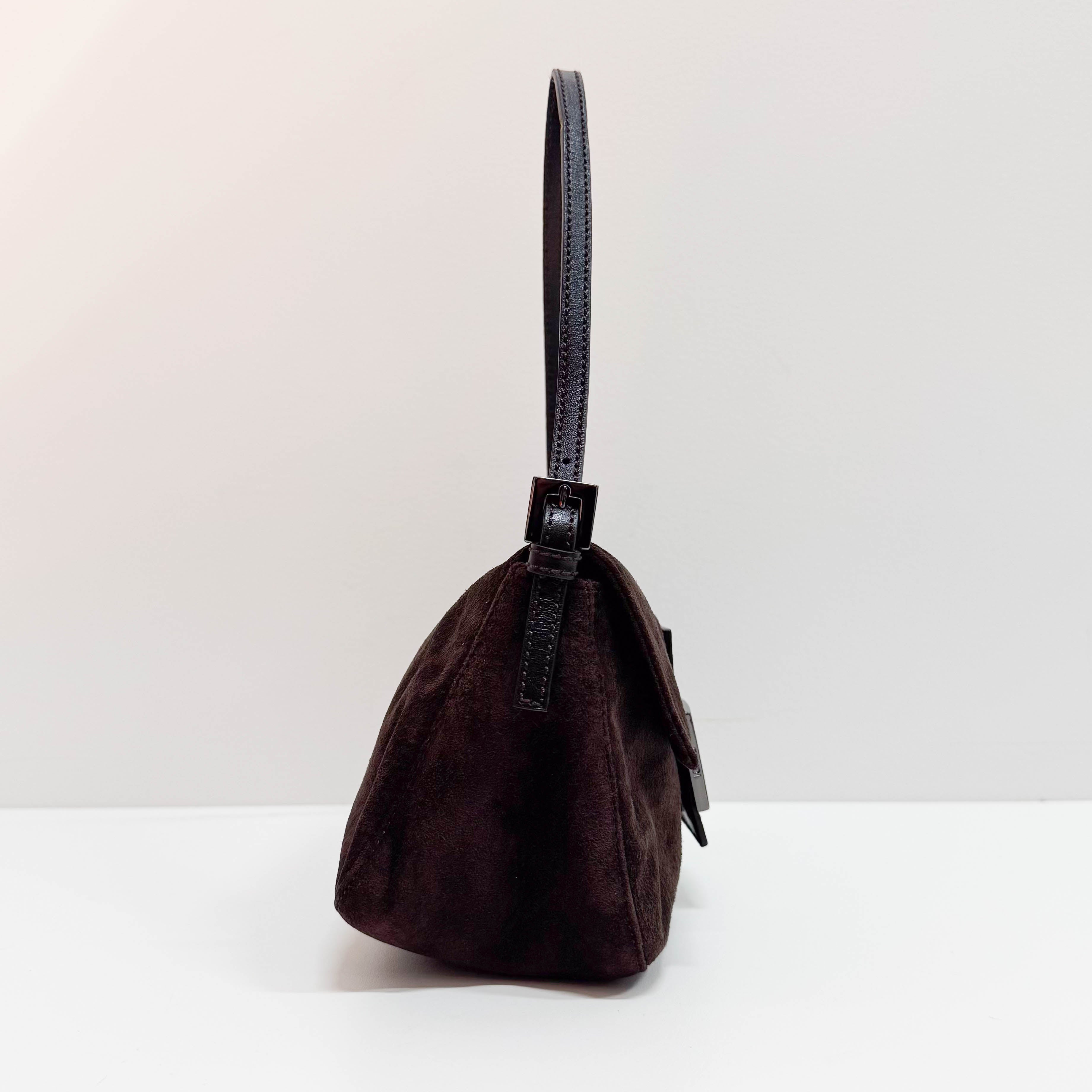 Mamma Baguette Brown Suede Hand Bag