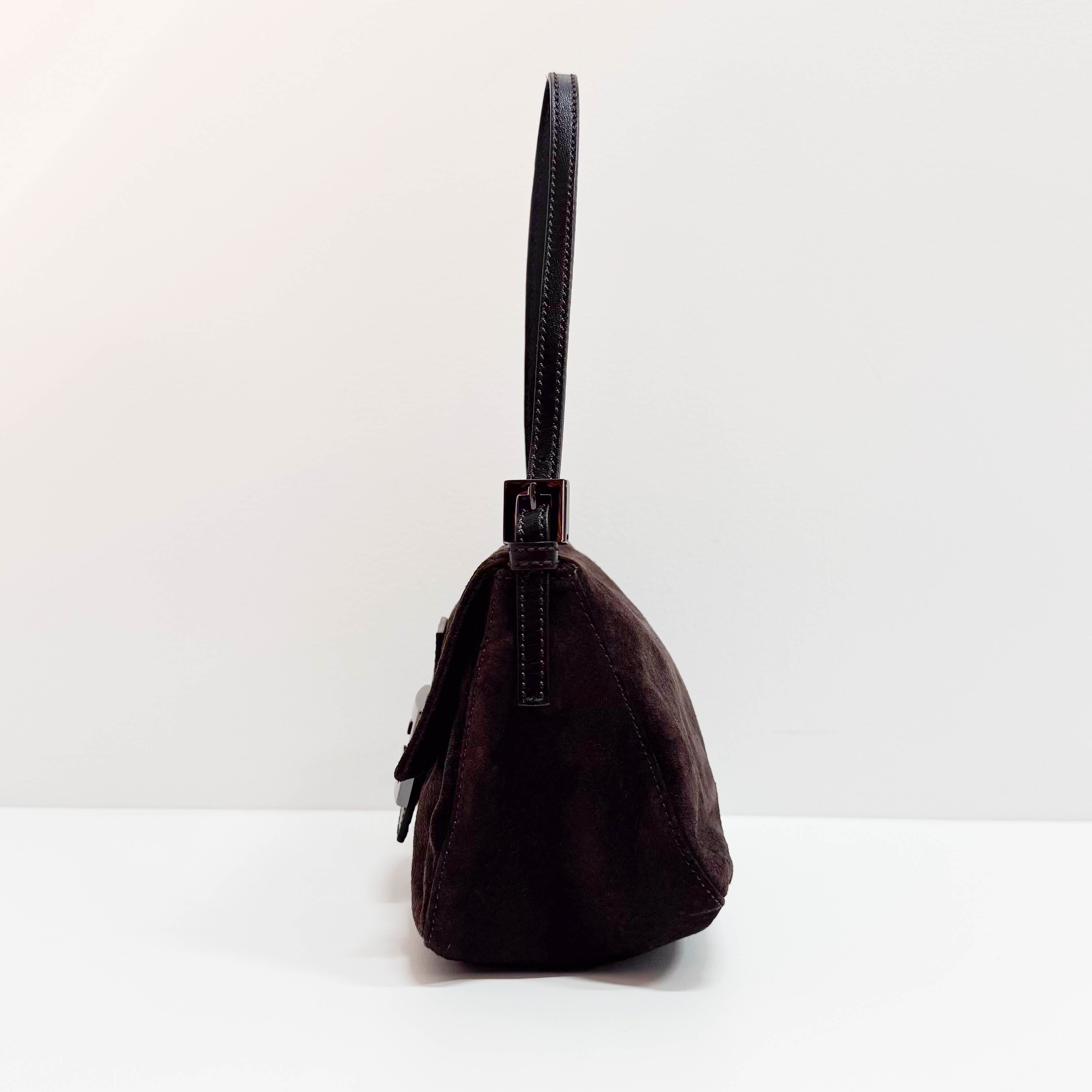 Mamma Baguette Brown Suede Hand Bag