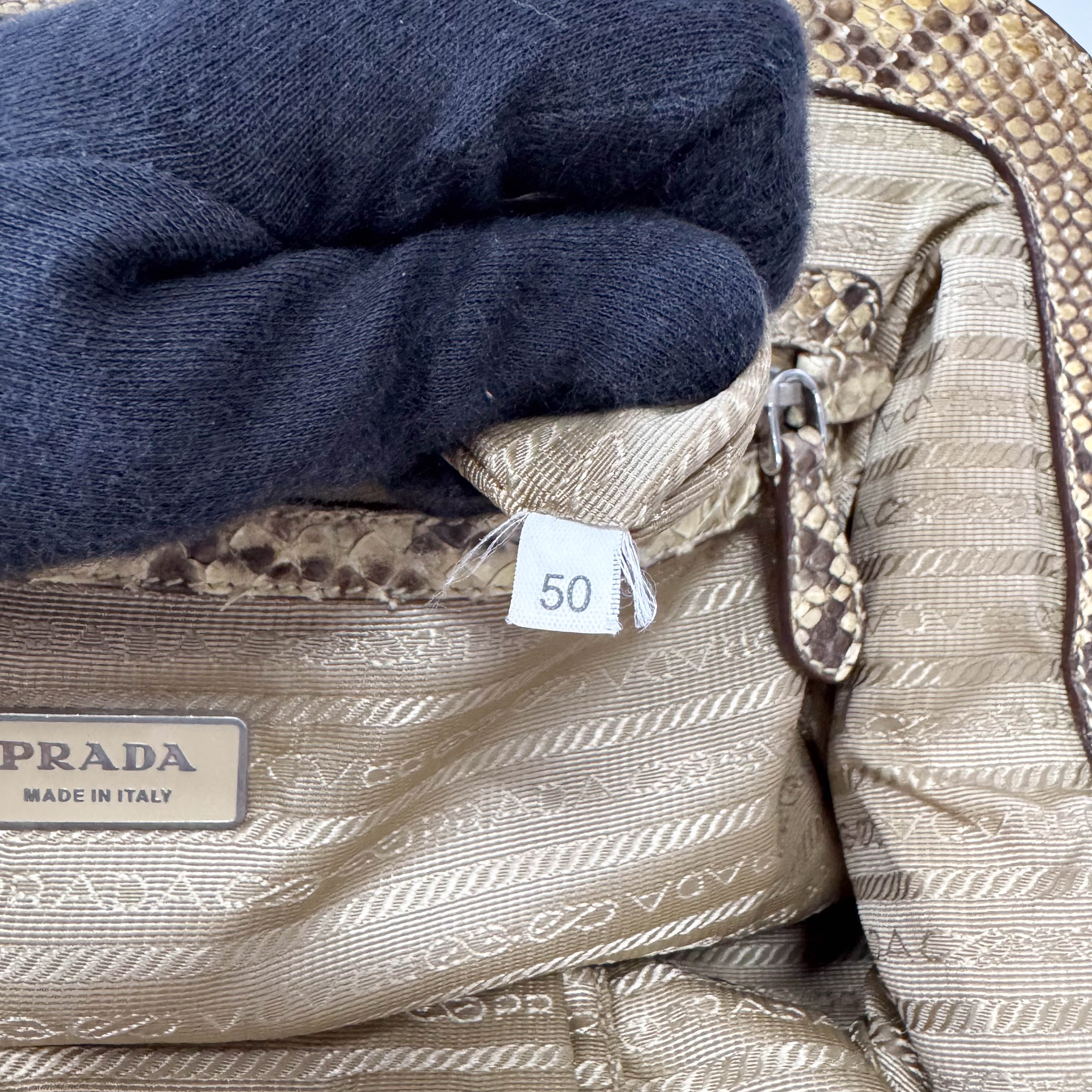 Yellow Jacquard Python Leather Shoulder Bag