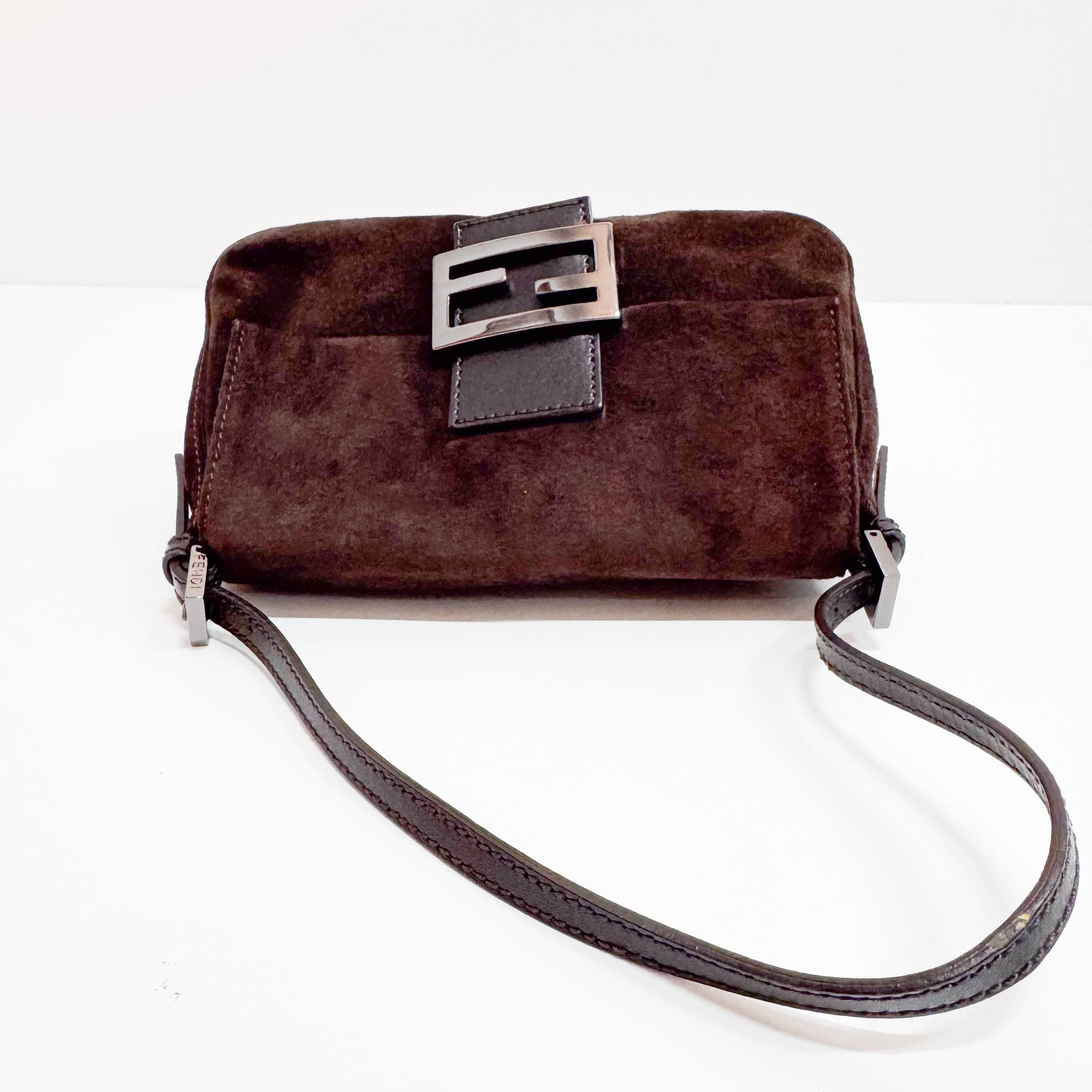 Mamma Baguette Brown Suede Hand Bag