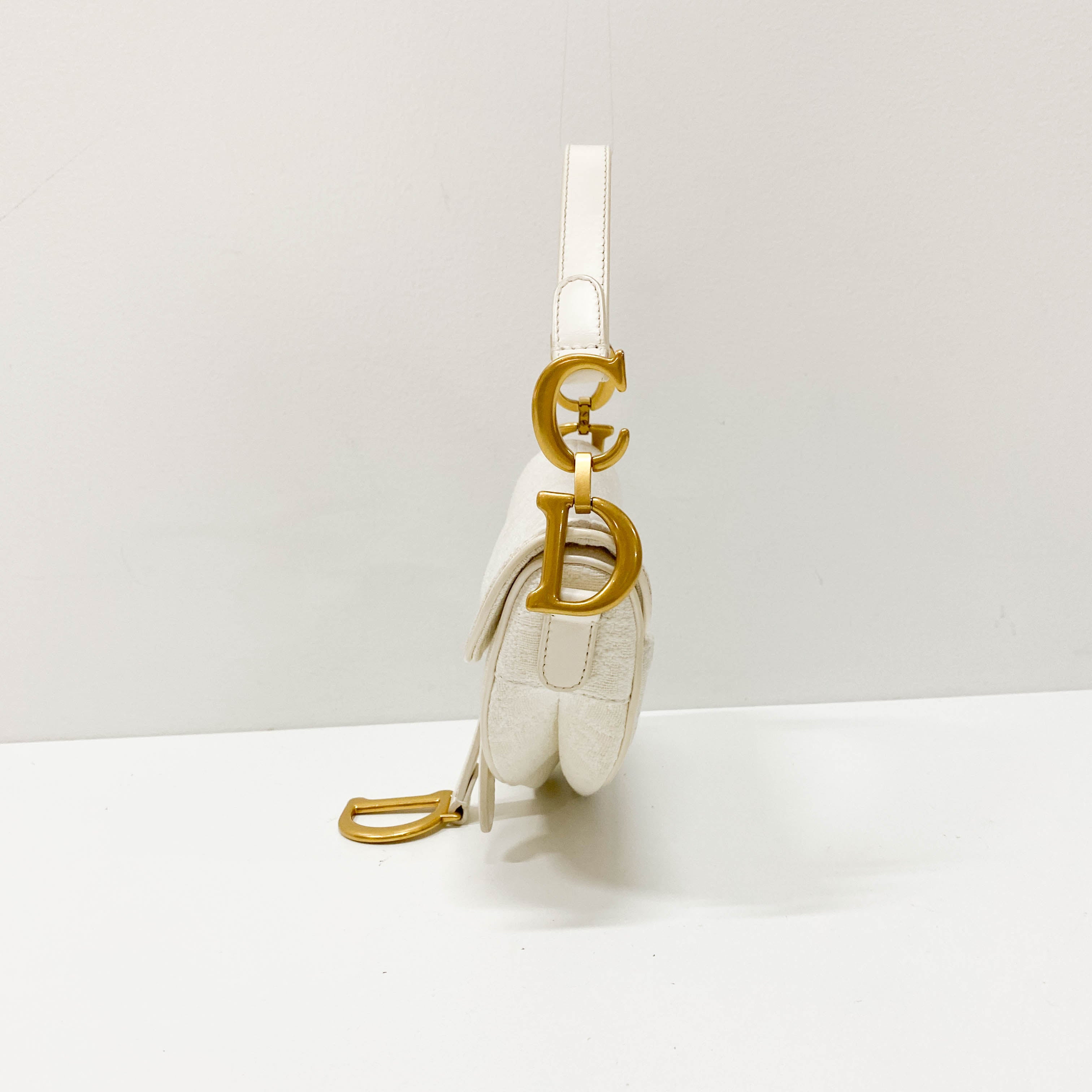 Saddle White Trotter Canvas Handbag