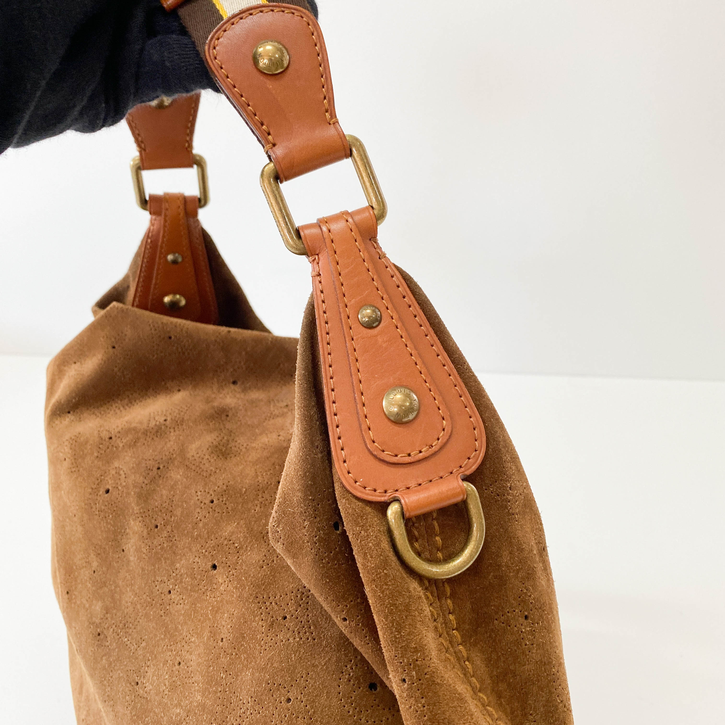 Onatah GM Brown Monogram Suede Bag