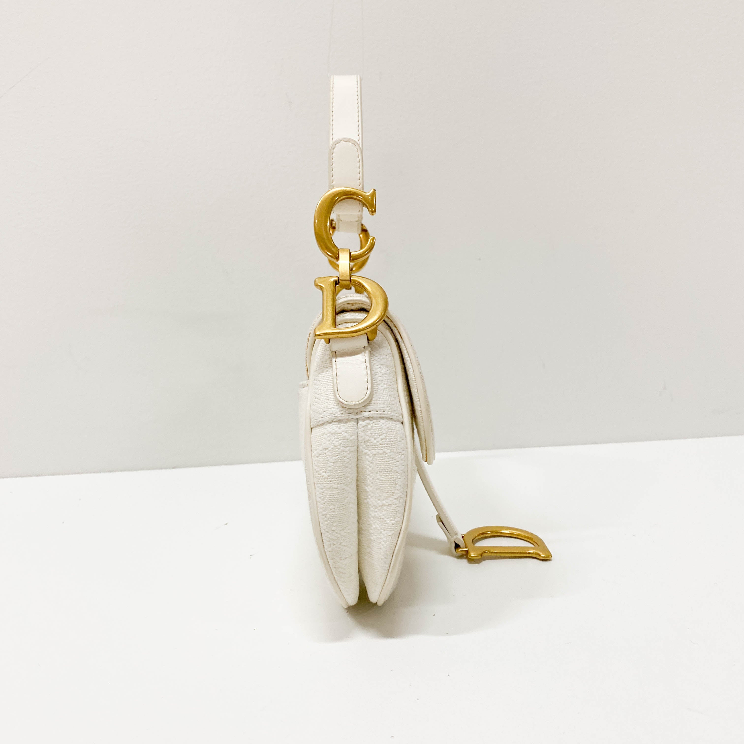 Saddle White Trotter Canvas Handbag