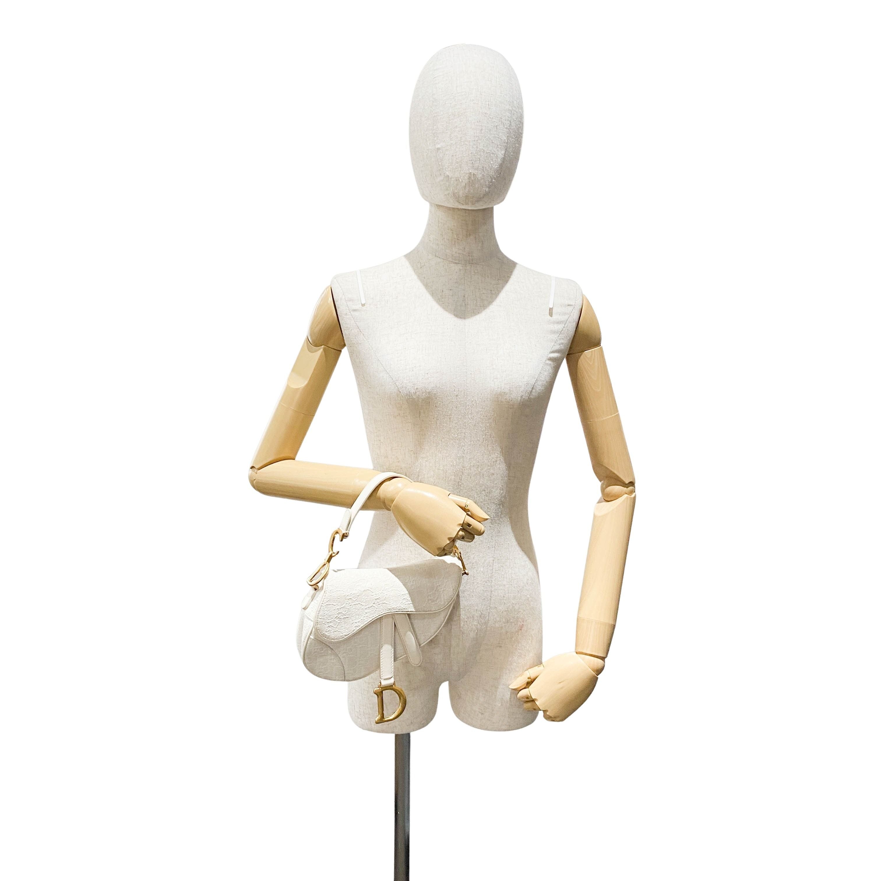 Saddle White Trotter Canvas Handbag