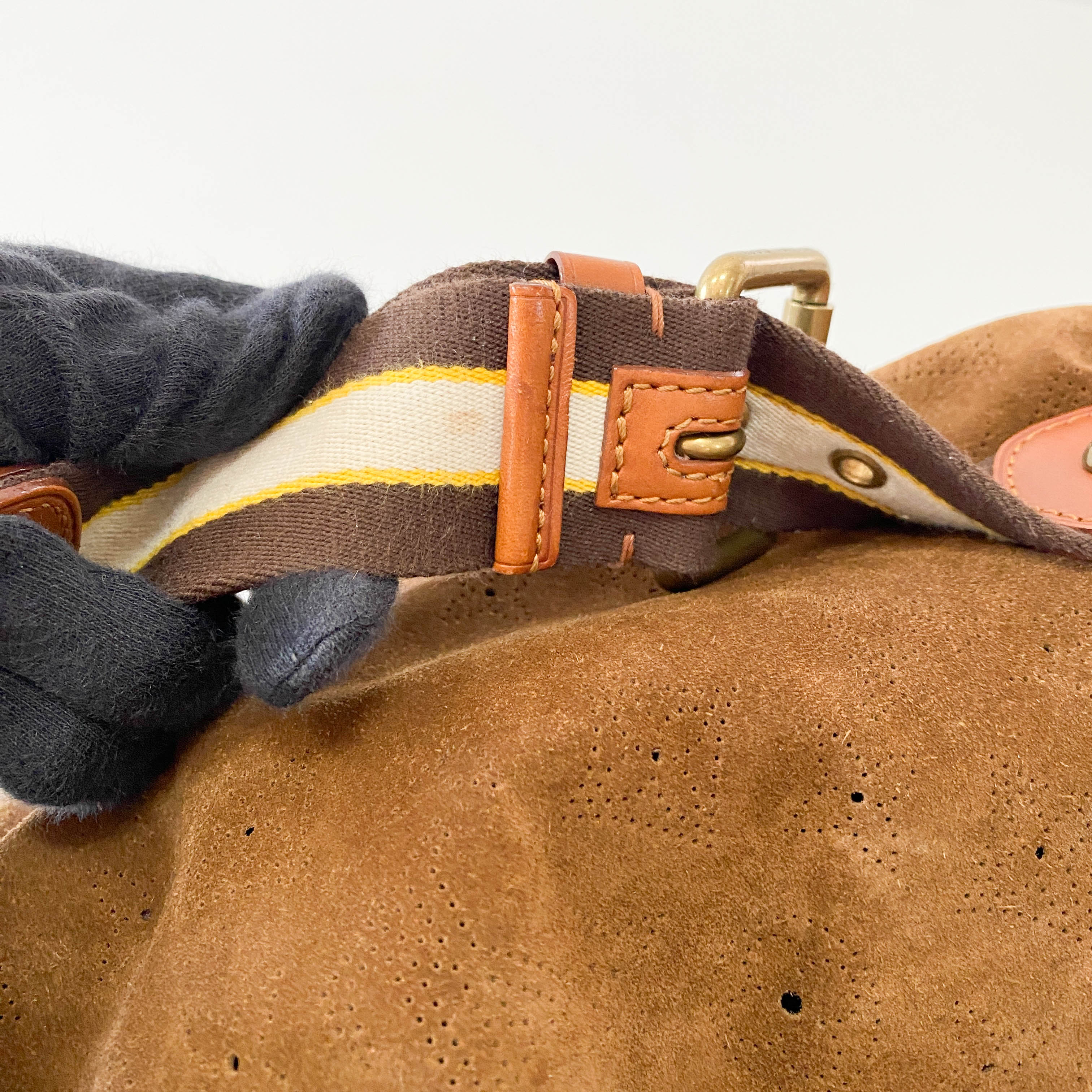 Onatah GM Brown Monogram Suede Bag