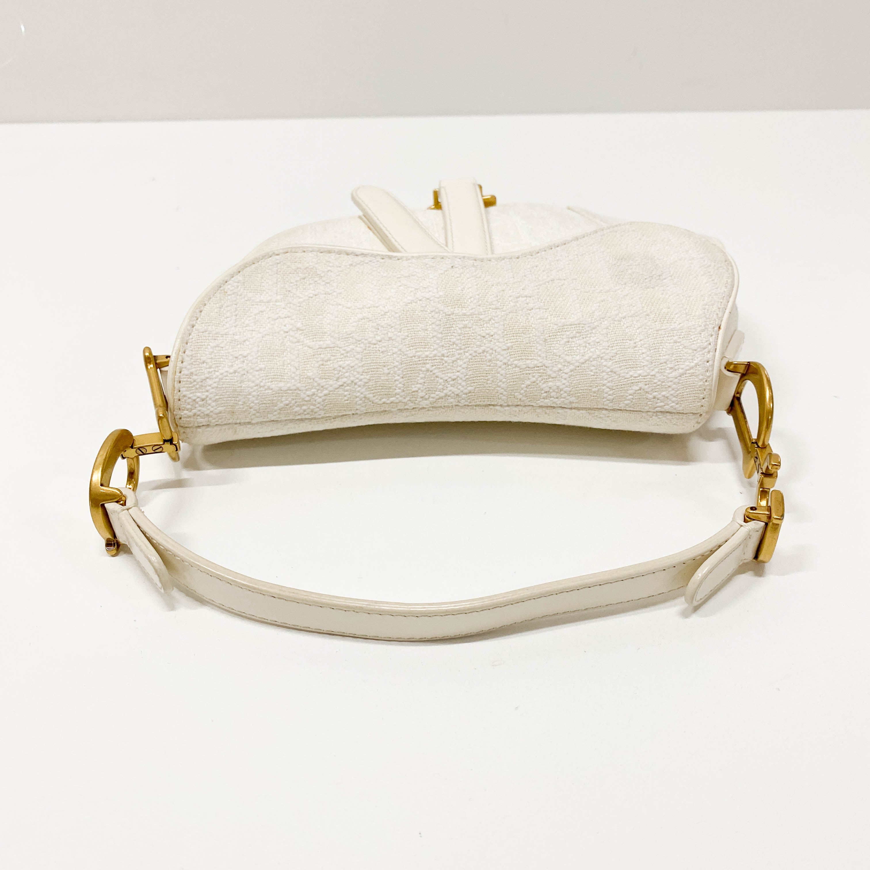 Saddle White Trotter Canvas Handbag